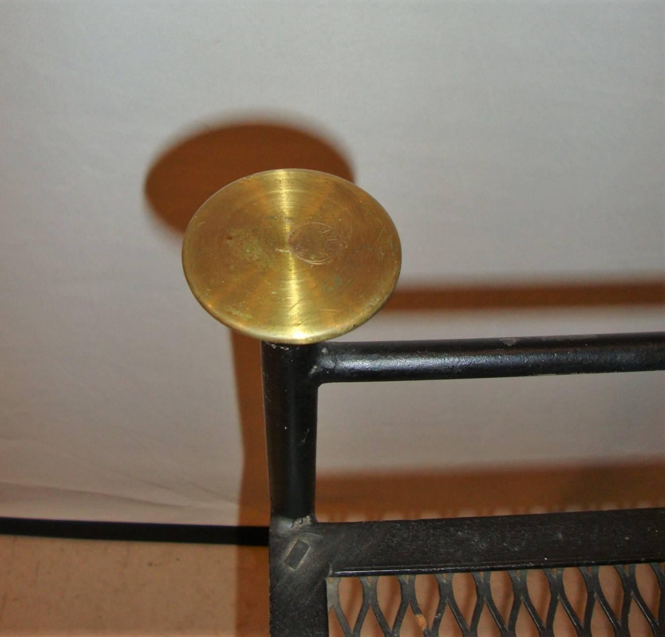 Jansen Style Savonarola Brass and Iron Bench 1