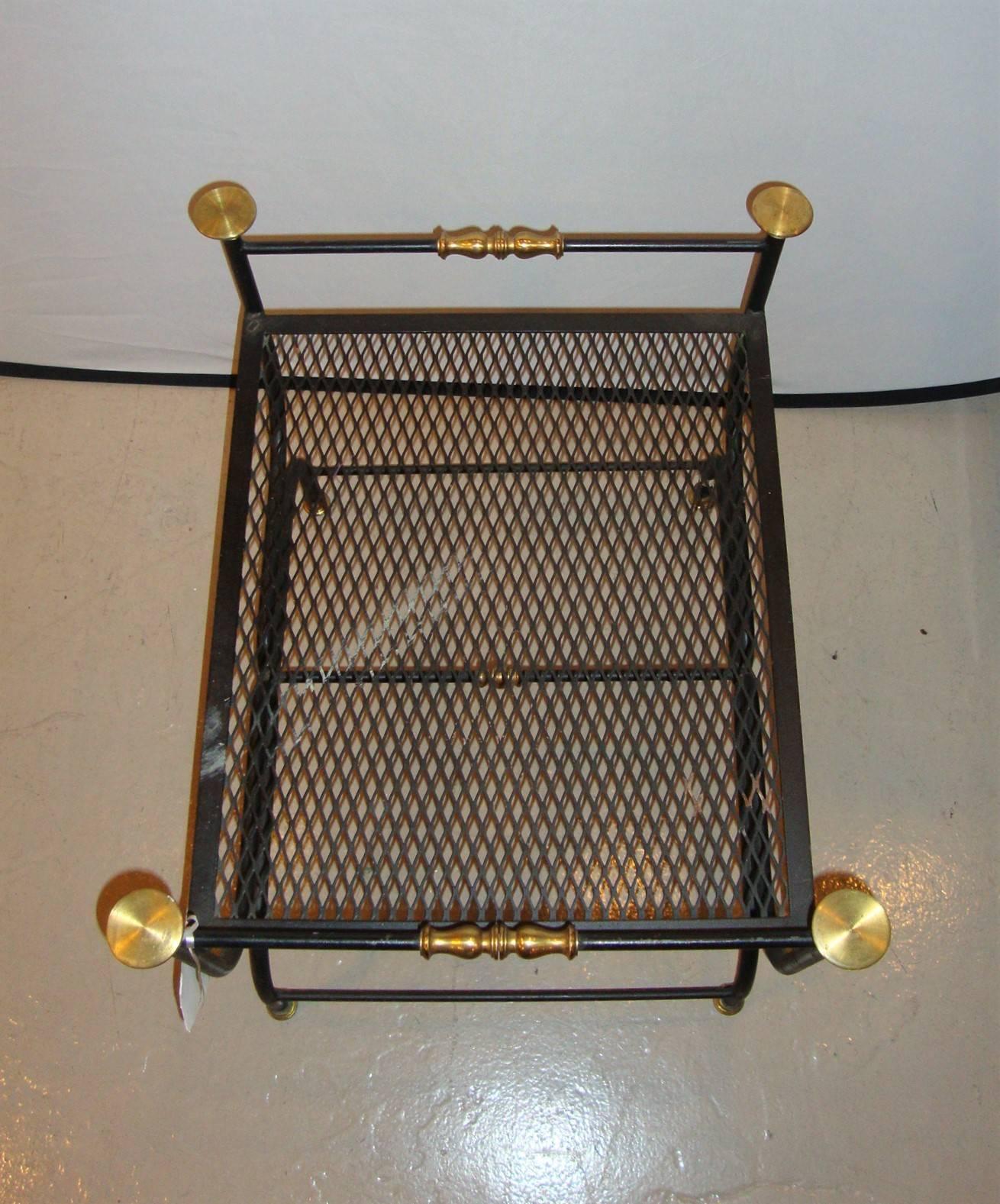 Jansen Style Savonarola Brass and Iron Bench 2