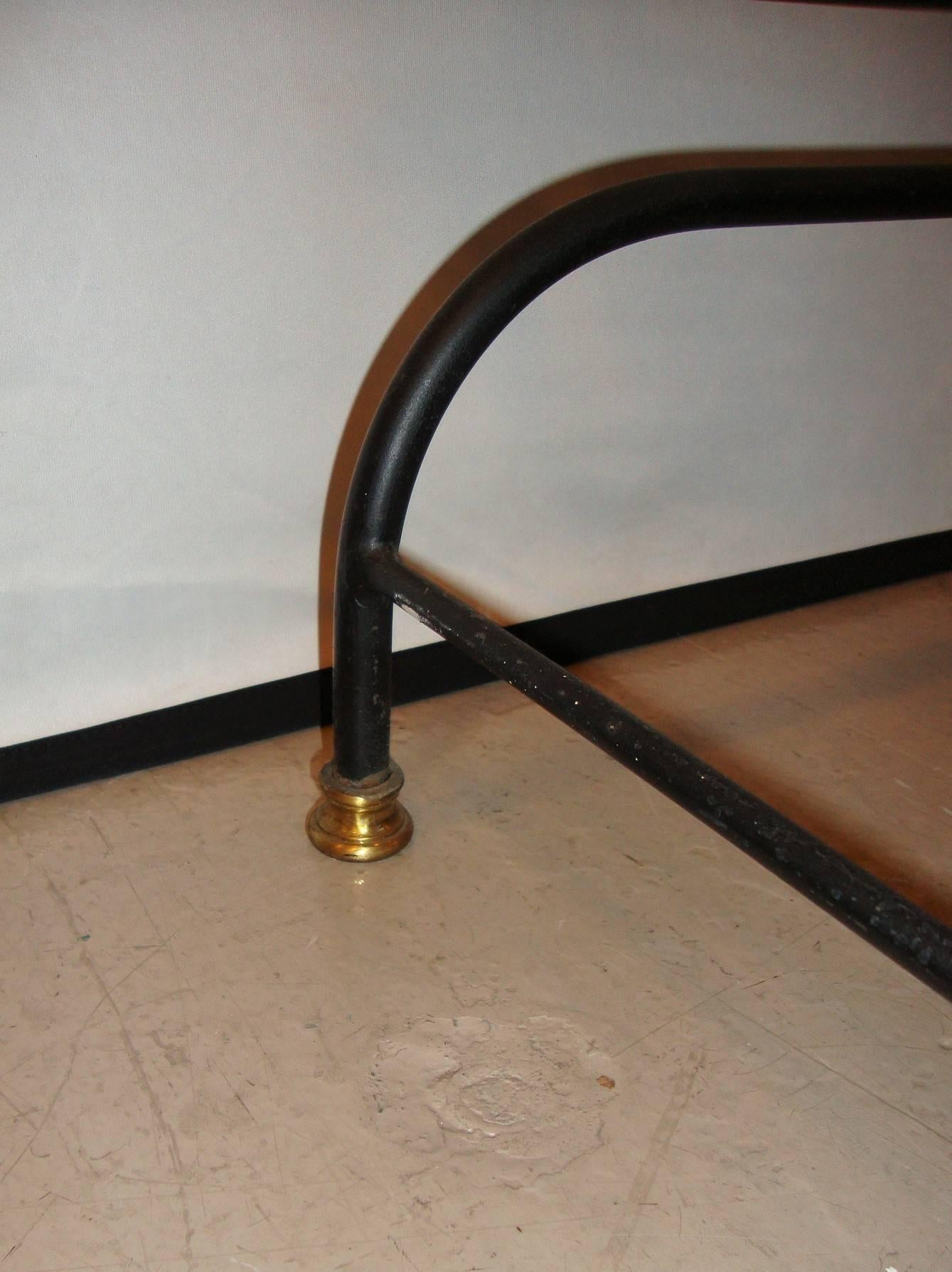 Jansen Style Savonarola Brass and Iron Bench 3
