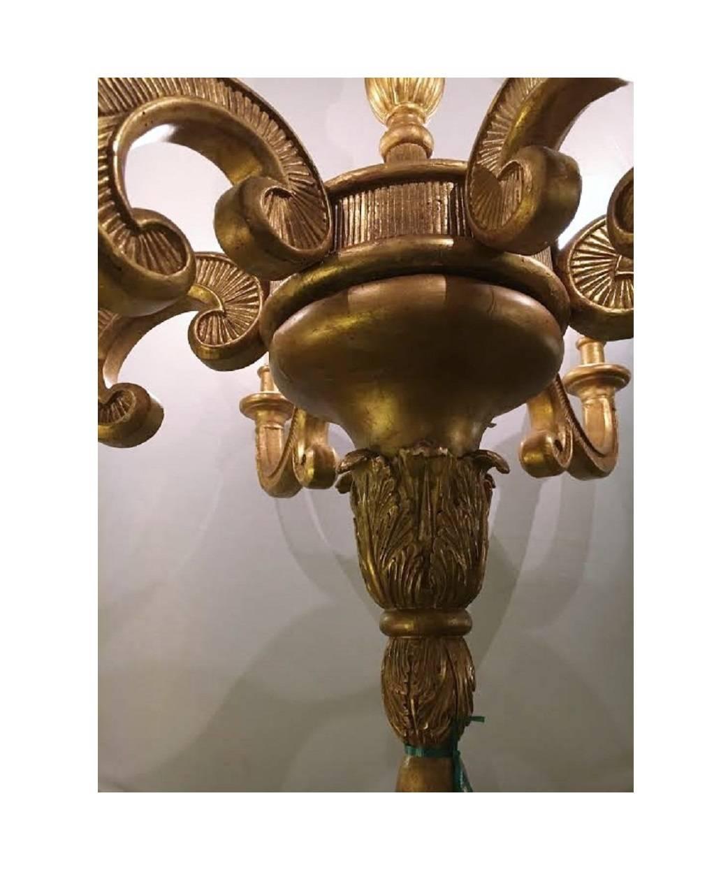 Regency Italian Louis XVI Fashioned Six Light Large Chandelier For Sale