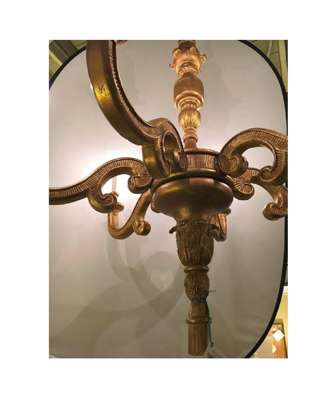 20th Century Italian Louis XVI Fashioned Six Light Large Chandelier For Sale