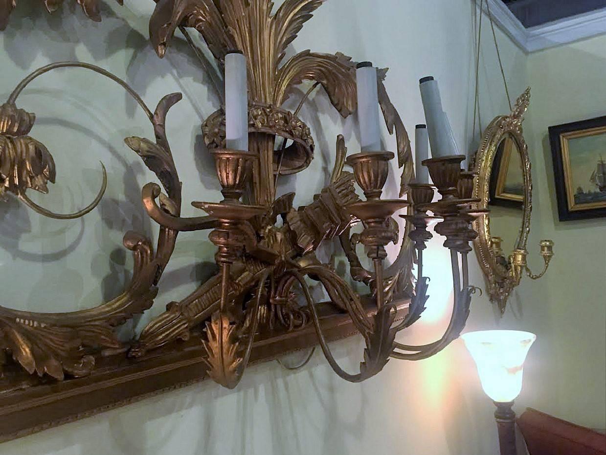 Italian Five-Light Gilt Gesso Wall Sconce Wired 1