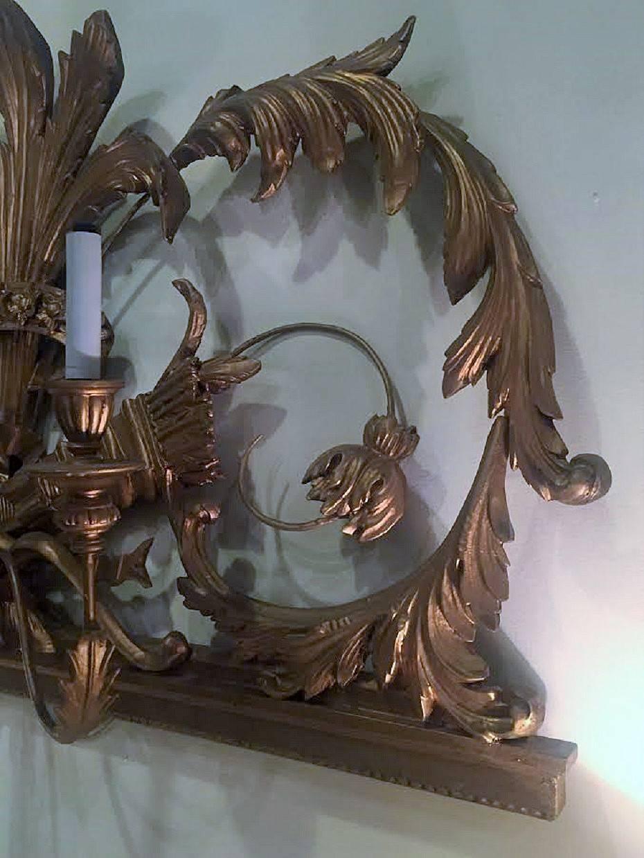 Italian Five-Light Gilt Gesso Wall Sconce Wired 2