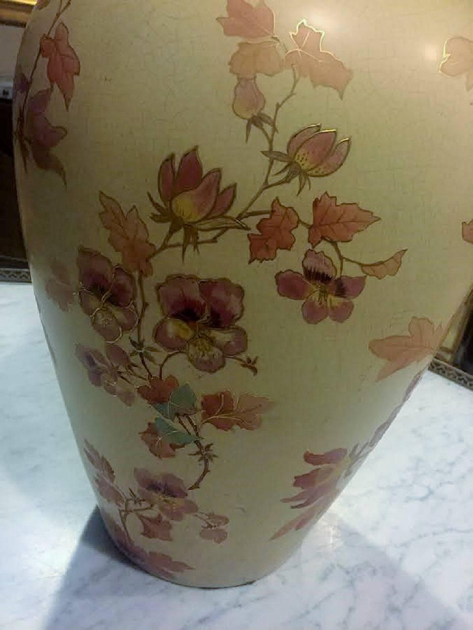 English Large Pottery  Vase Signed Pointons, Strokes-on-Trent