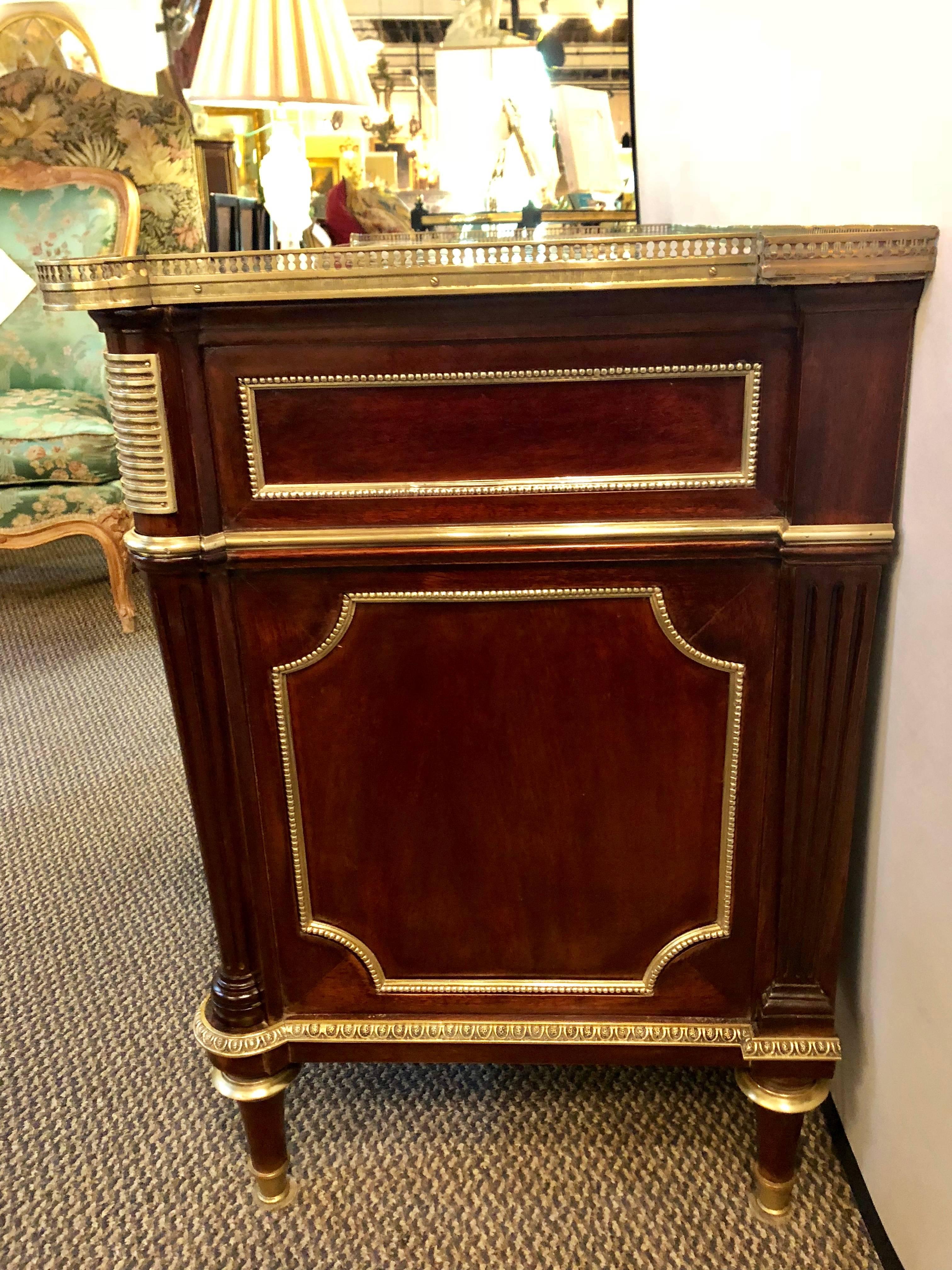 Fine Marble-Top Mahogany Commode/  Dresser/ Credenza 1920s By Maison Jansen 2