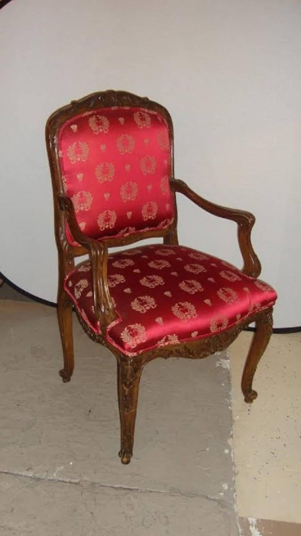 French Set of 14 Dining Chairs Louis XV Style, Maison Jansen