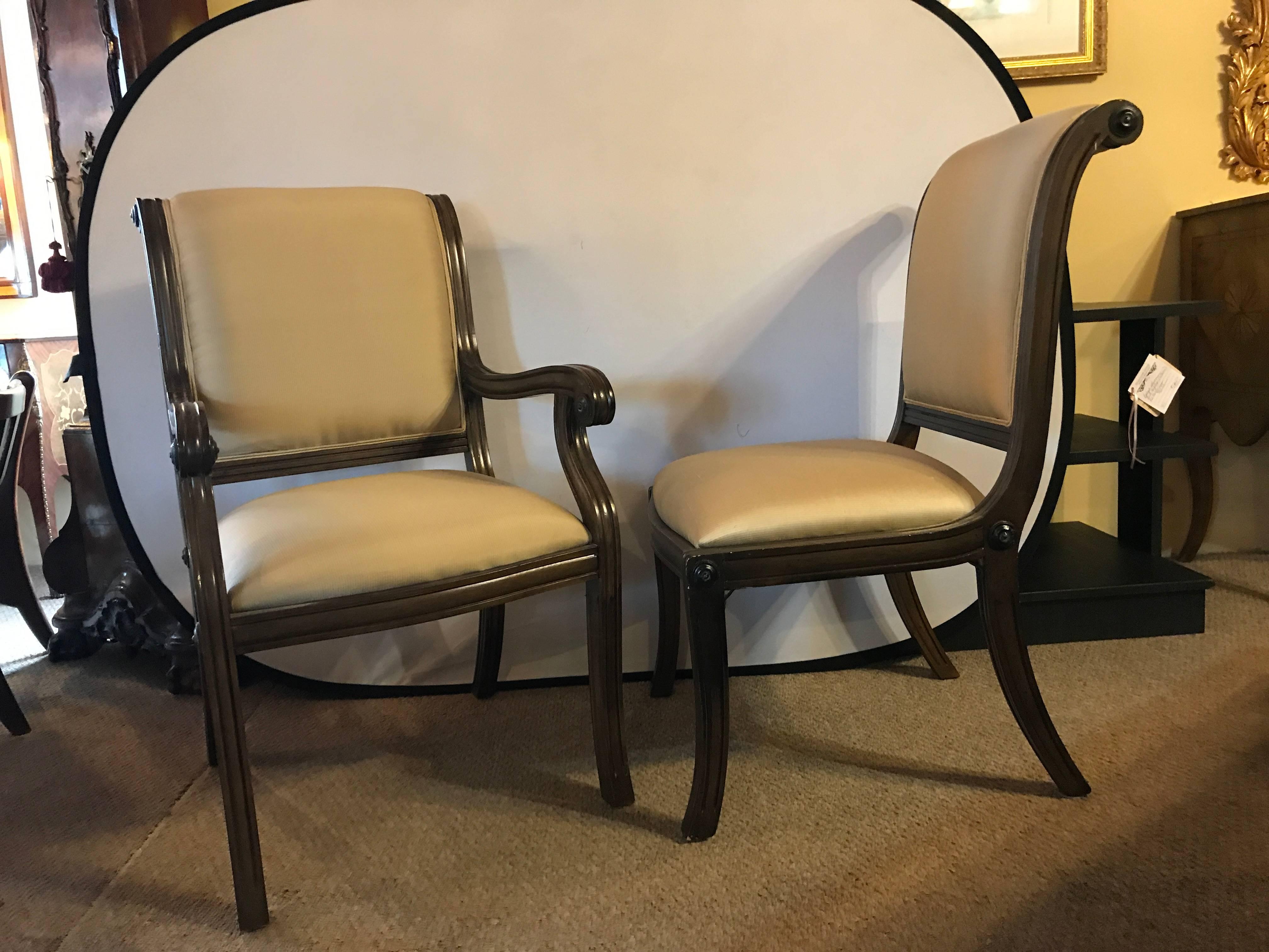 sleigh back dining chairs