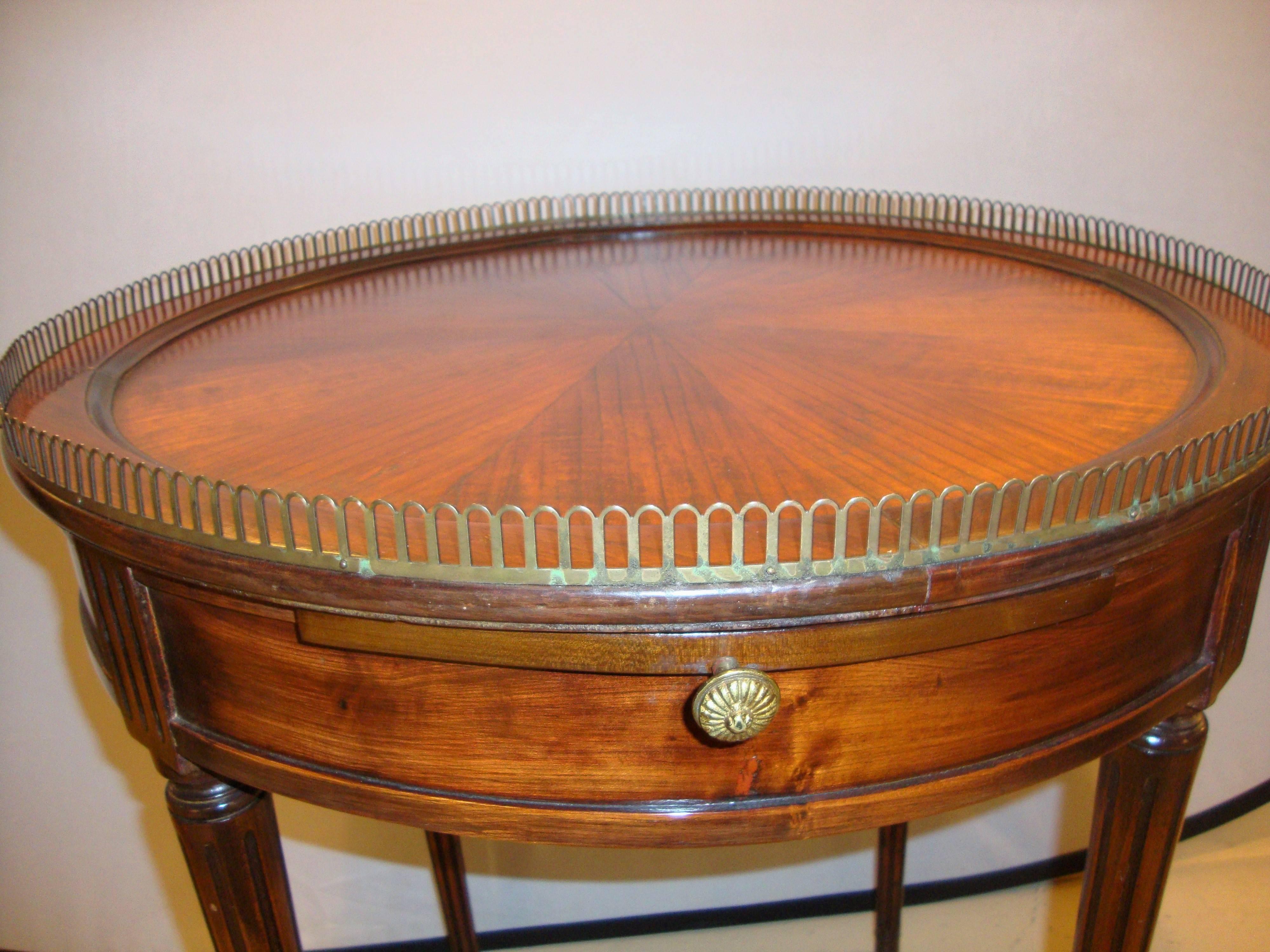 Hollywood Regency Louis XVI Style Mahogany Circular Center or End Table