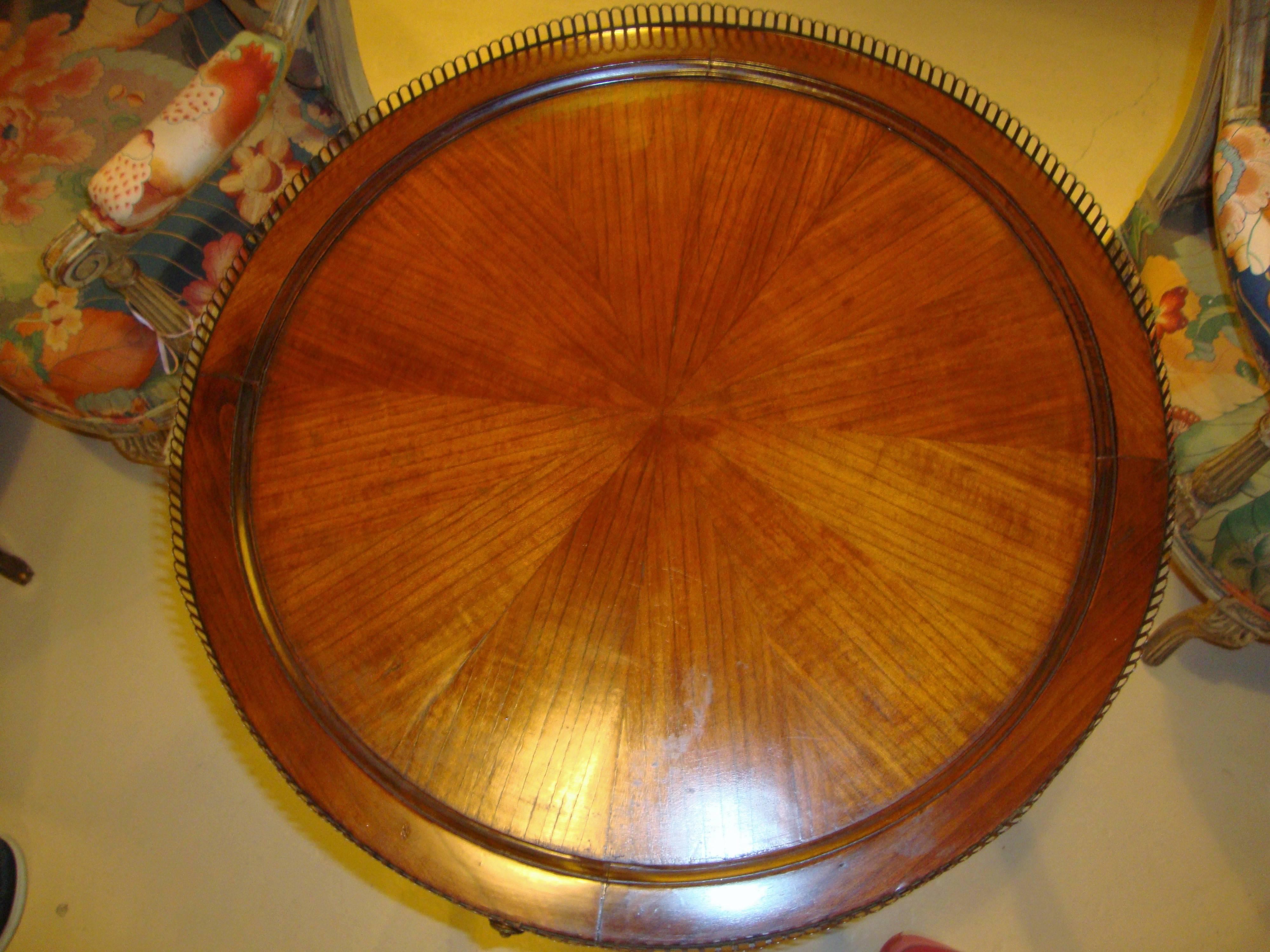 Louis XVI Style Mahogany Circular Center or End Table 1