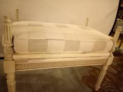 Pair of Paint Decorated Louis XVI Style Benches / Footstools Manner Jansen