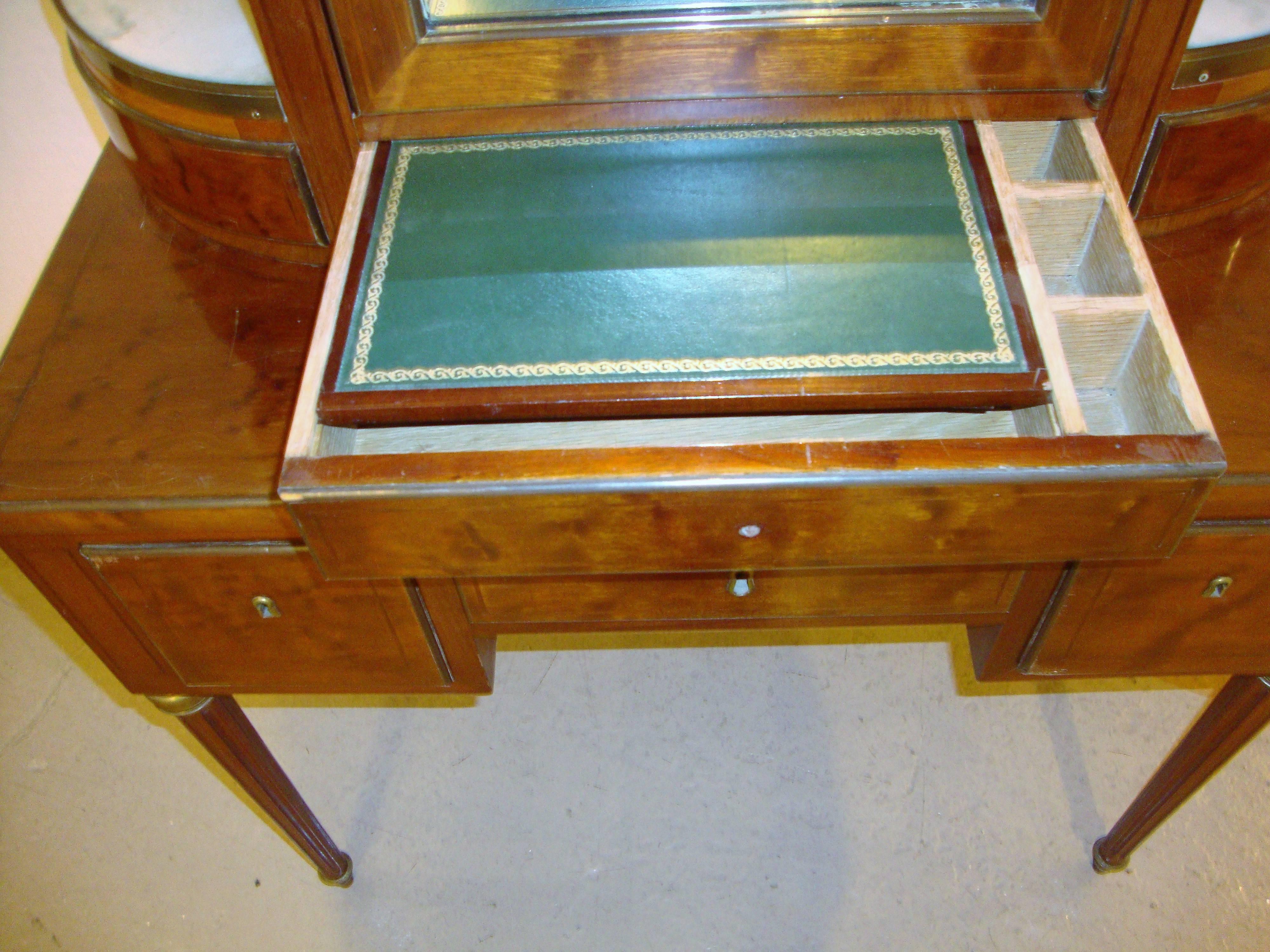 Louis XVI Style Desk with Vitrine Top For Sale 1