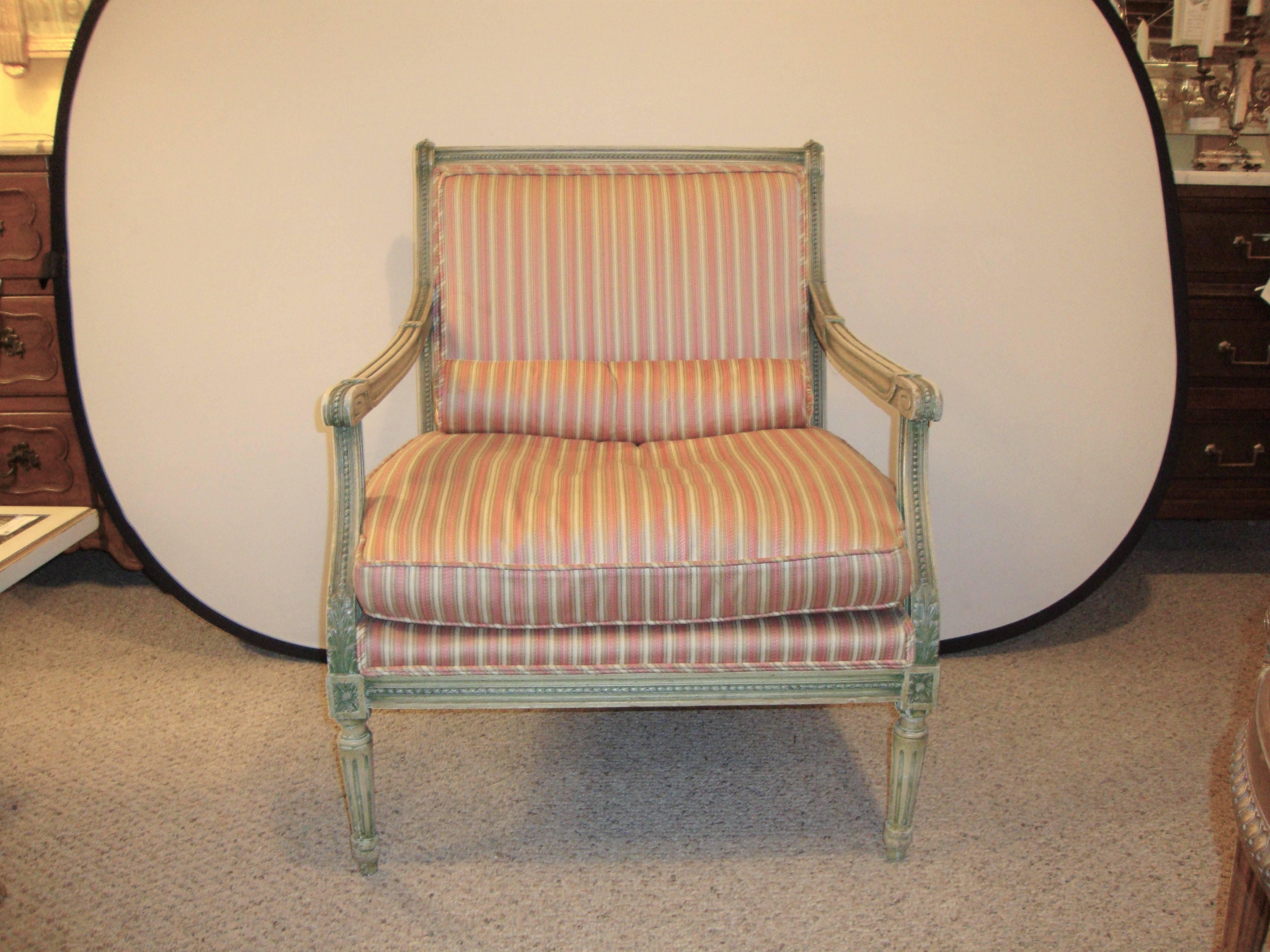 Hollywood Regency Pair of Jansen Marquies Chairs in the Louis XVI Fashion
