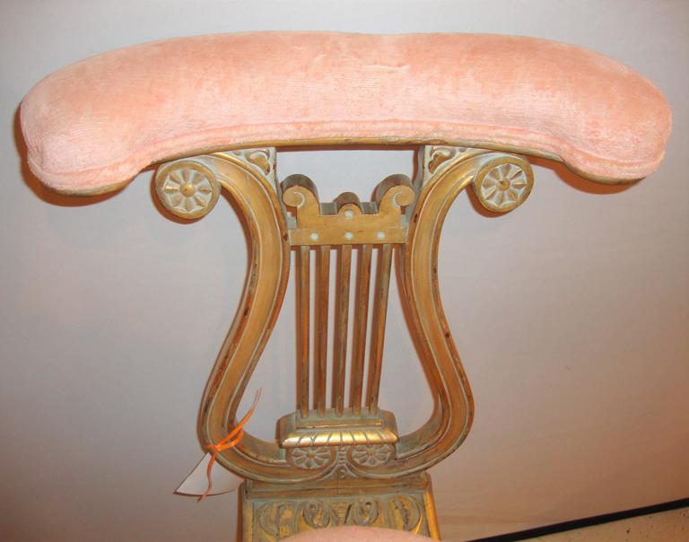 Victorian Adjustable Lyre Gold Harp Piano Chair at 1stDibs antique