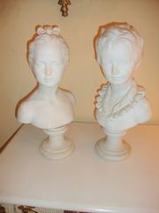 Pair of Parian Busts of a Brother and Sister