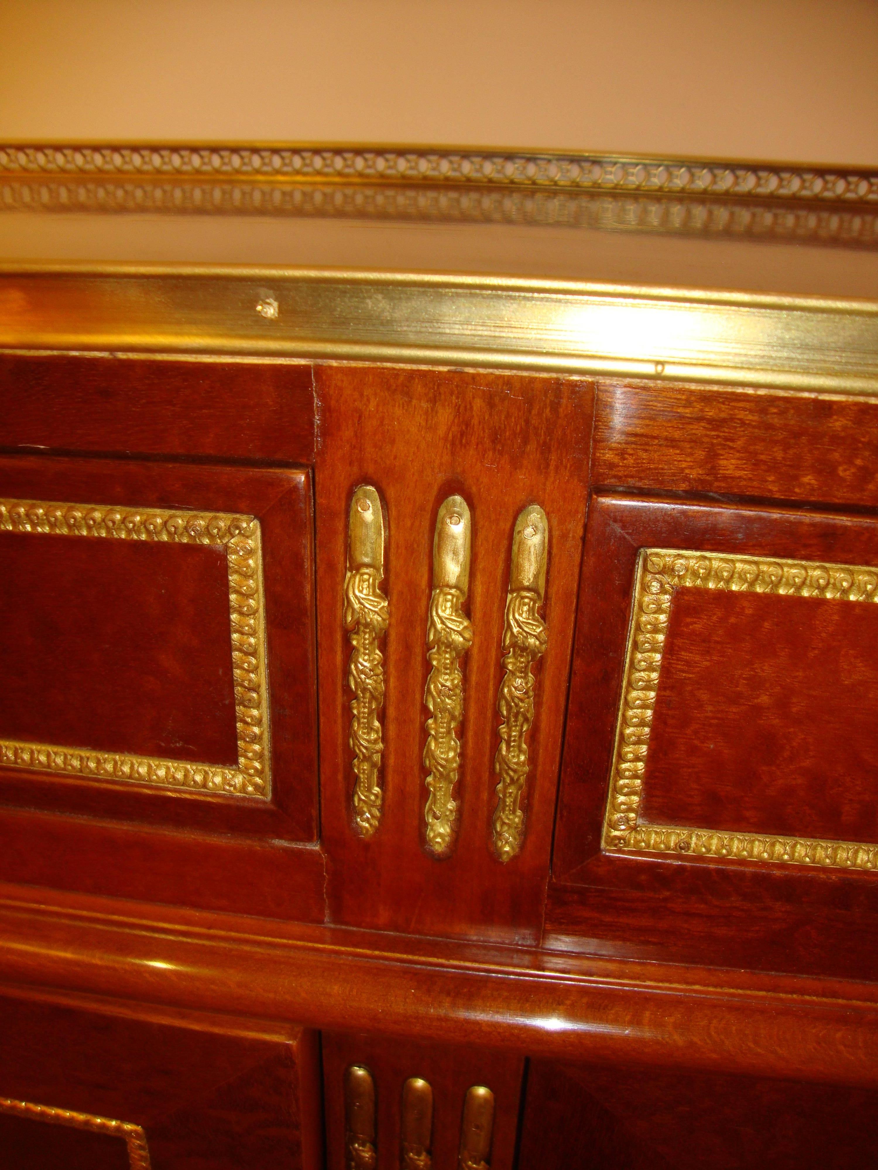 European Design, Russian Neoclassical Style, Cabinets, Mahogany, Bronze, 1980s For Sale 4