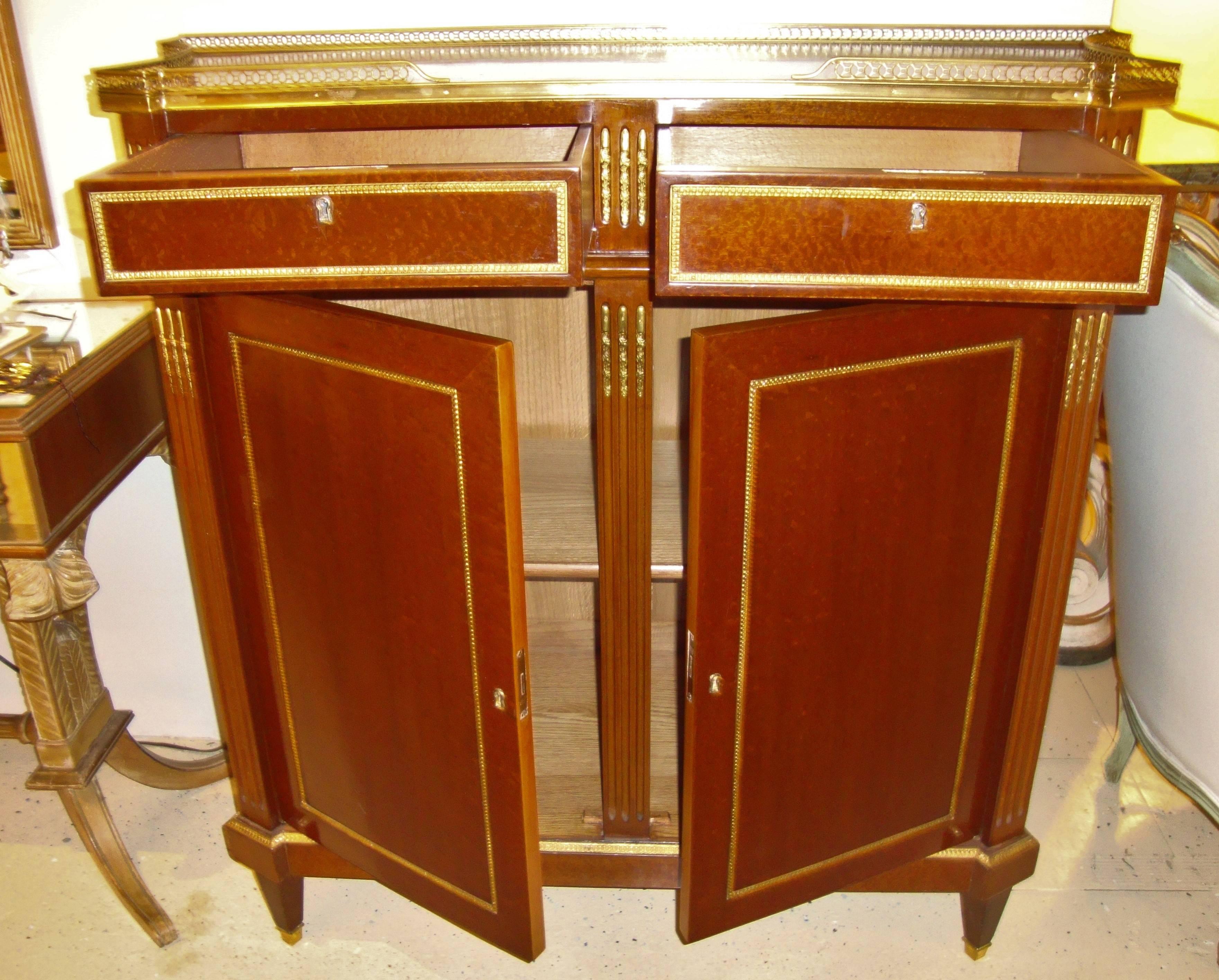 European Design, Russian Neoclassical Style, Cabinets, Mahogany, Bronze, 1980s For Sale 3