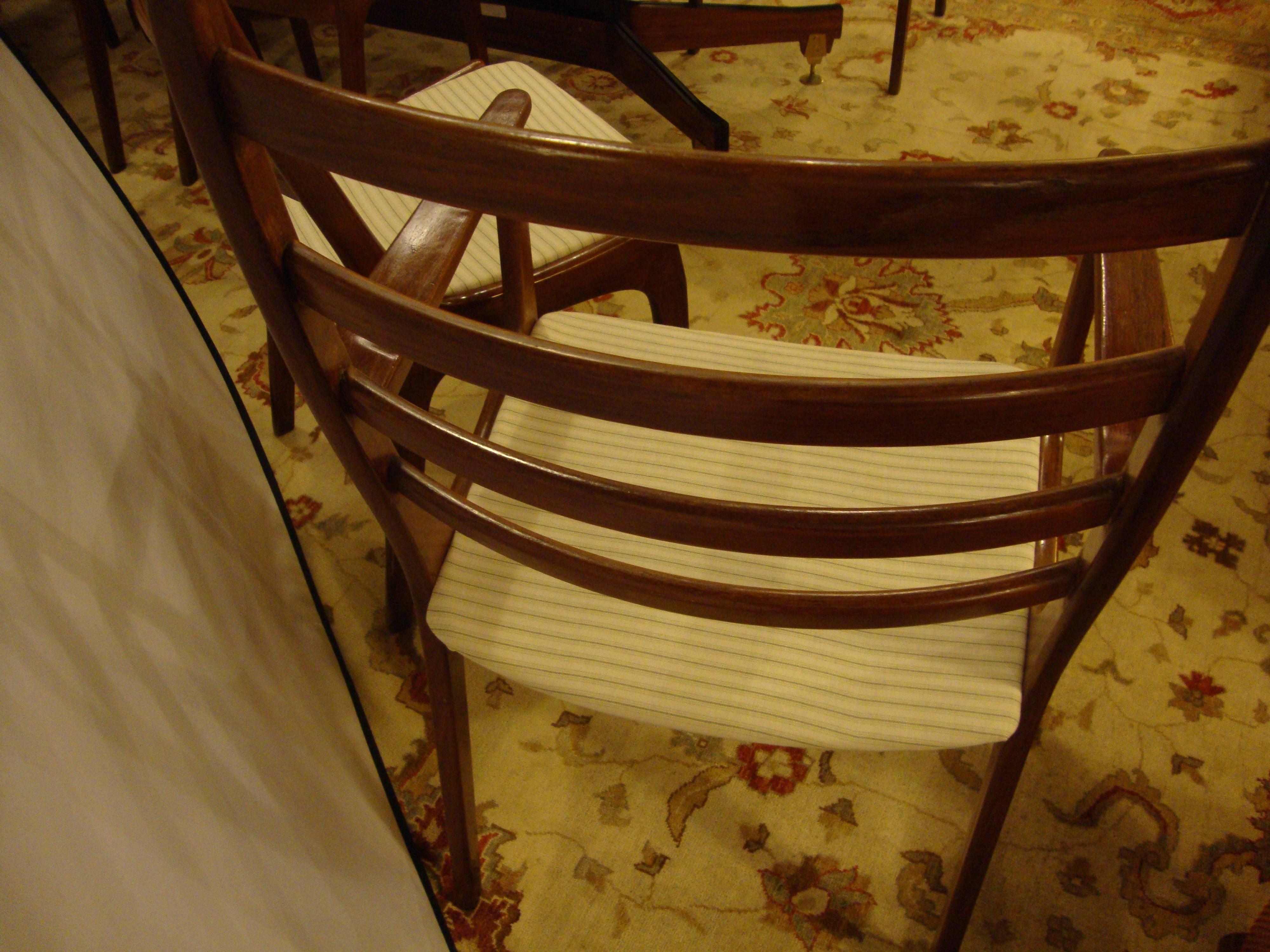 Mid-Century Modern Kai Christensen Set of Eight Ladder Back Dining Chairs