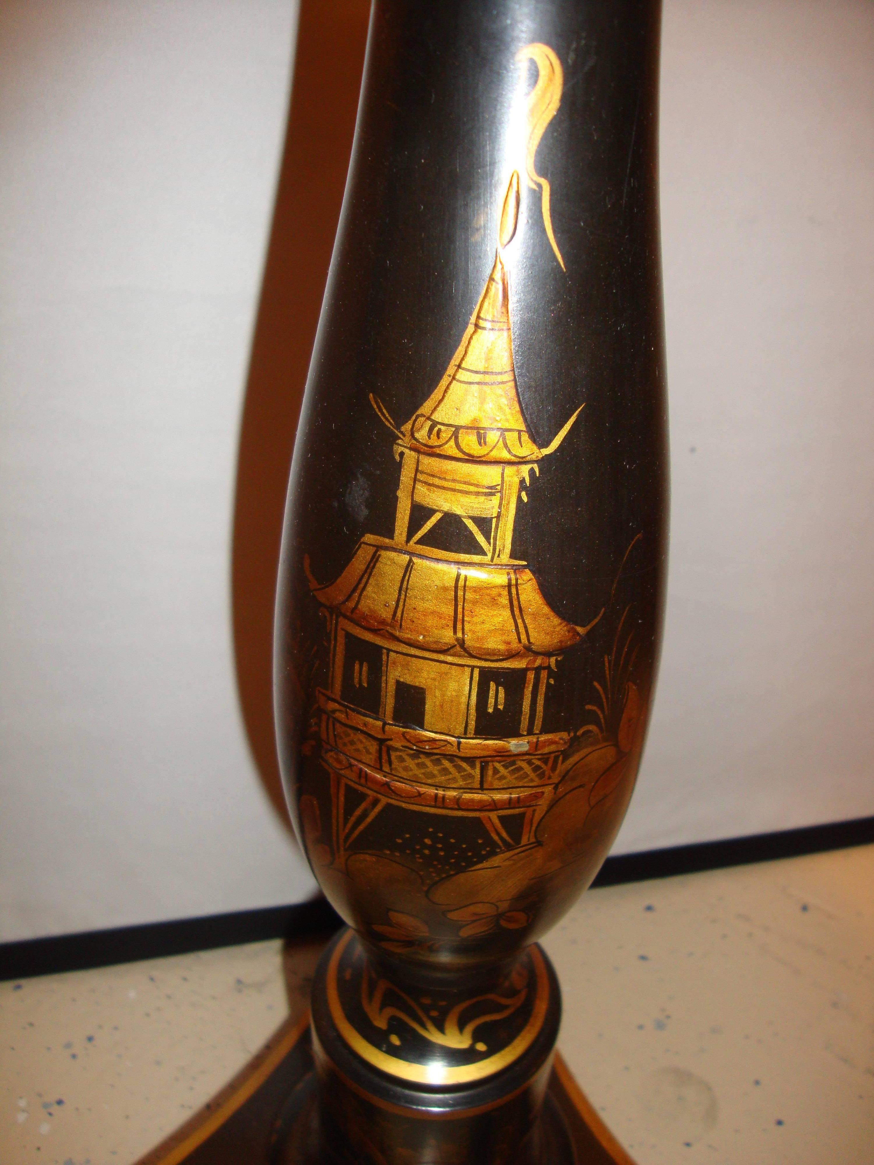 Decorative Chinoiserie Tray Table Stick Lamp 5