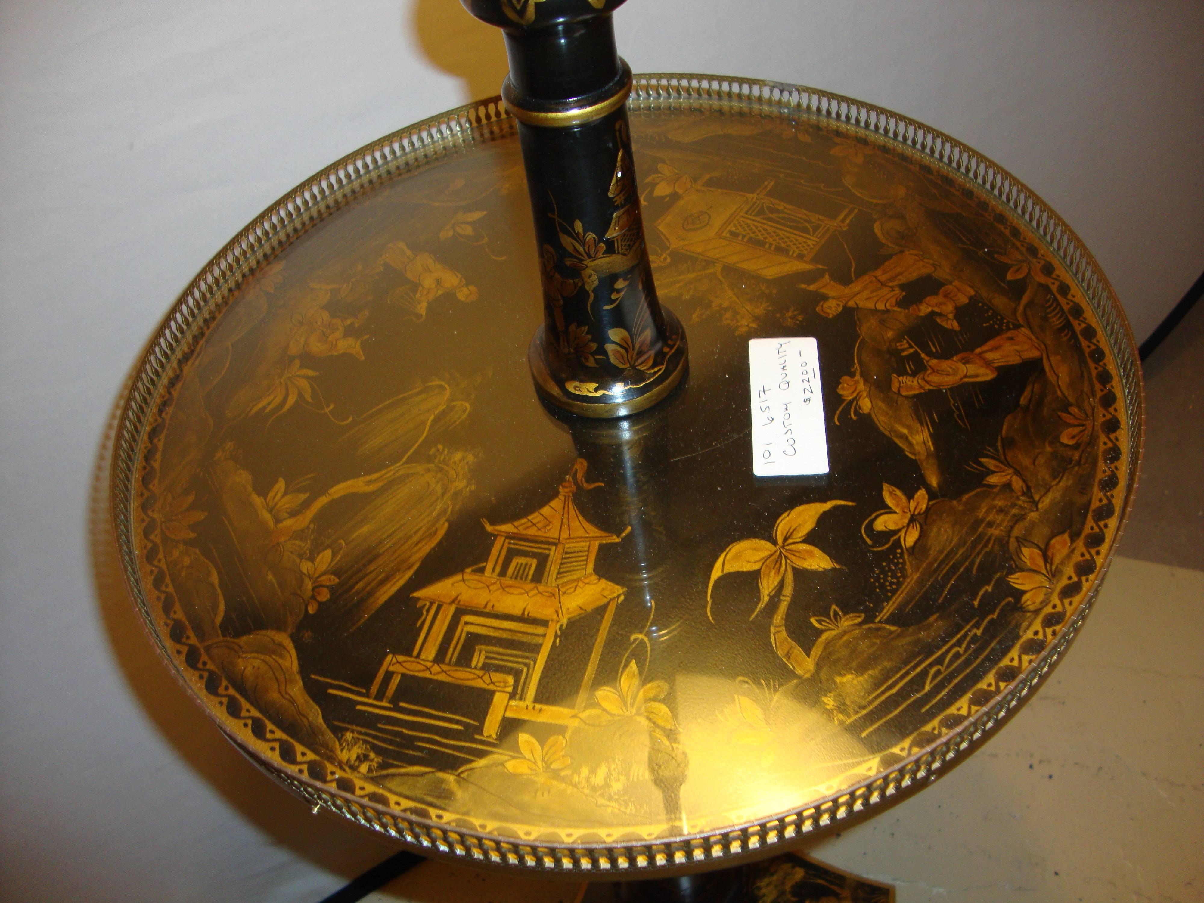 Decorative Chinoiserie Tray Table Stick Lamp 3