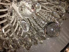 Monumental German Schonbek Painted Brass and Crystal Chandelier