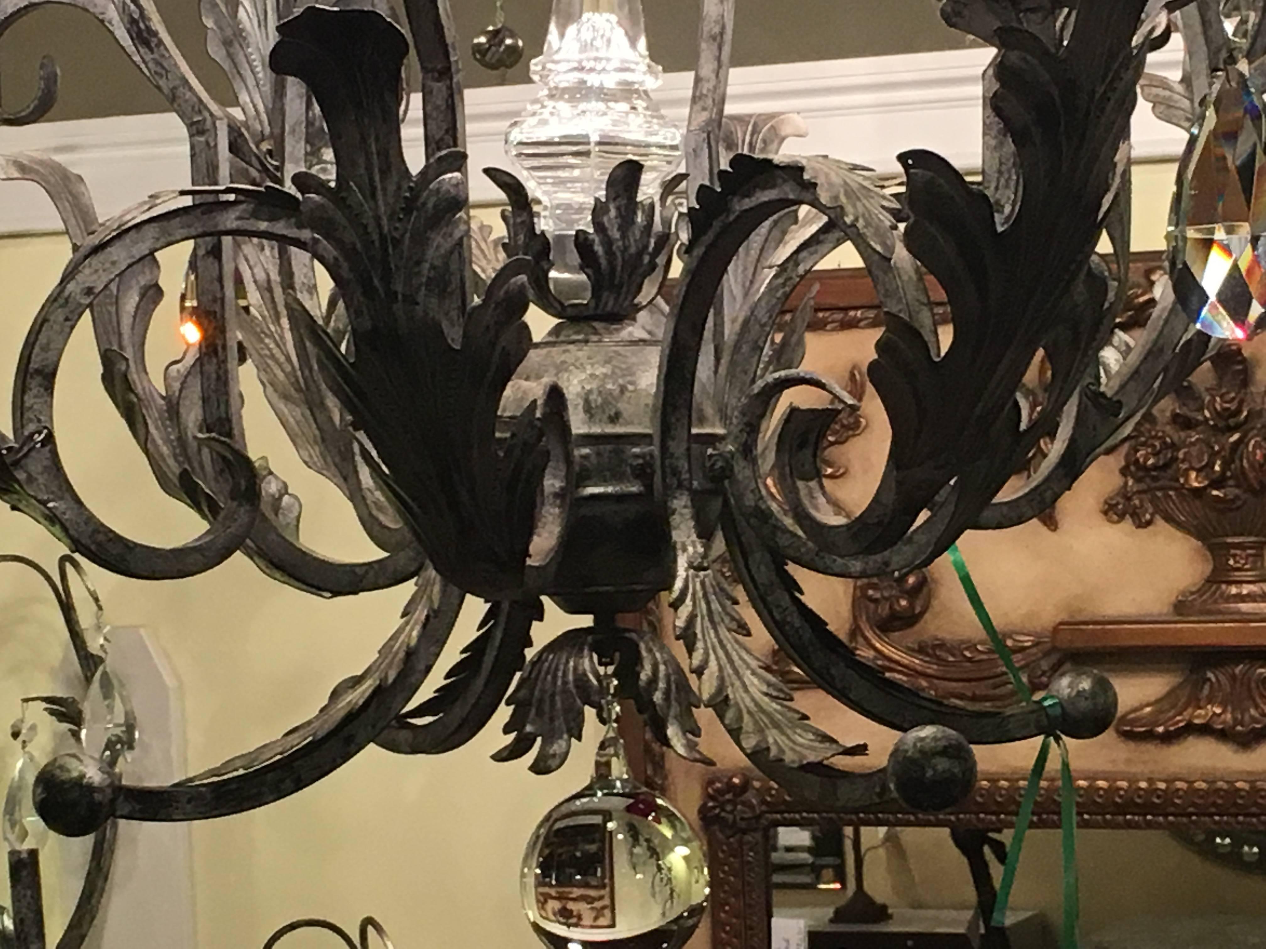 distressed metal chandelier
