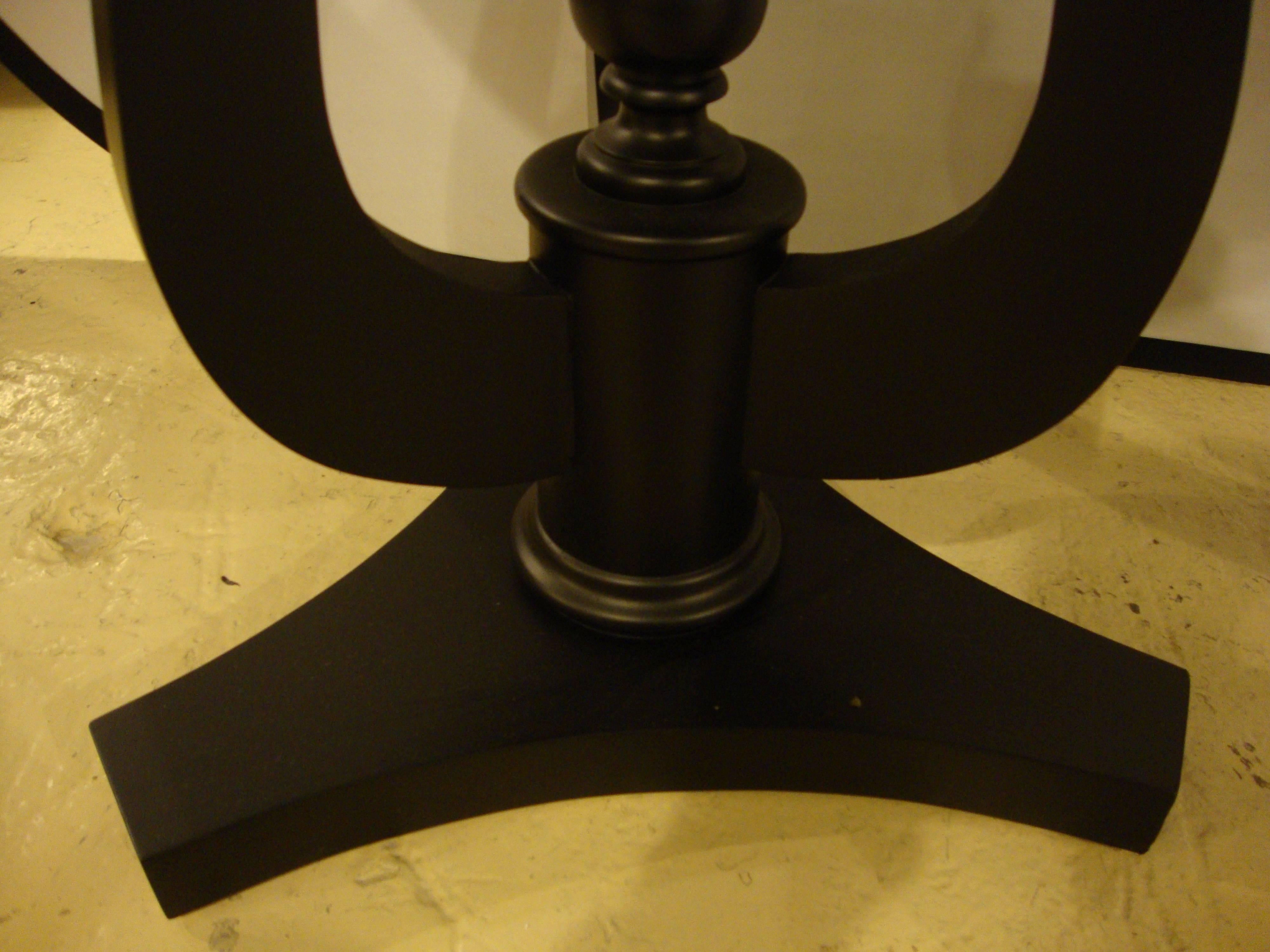 Pair of Art Deco Ebony Based End Tables with Black Marble Tops For Sale 3