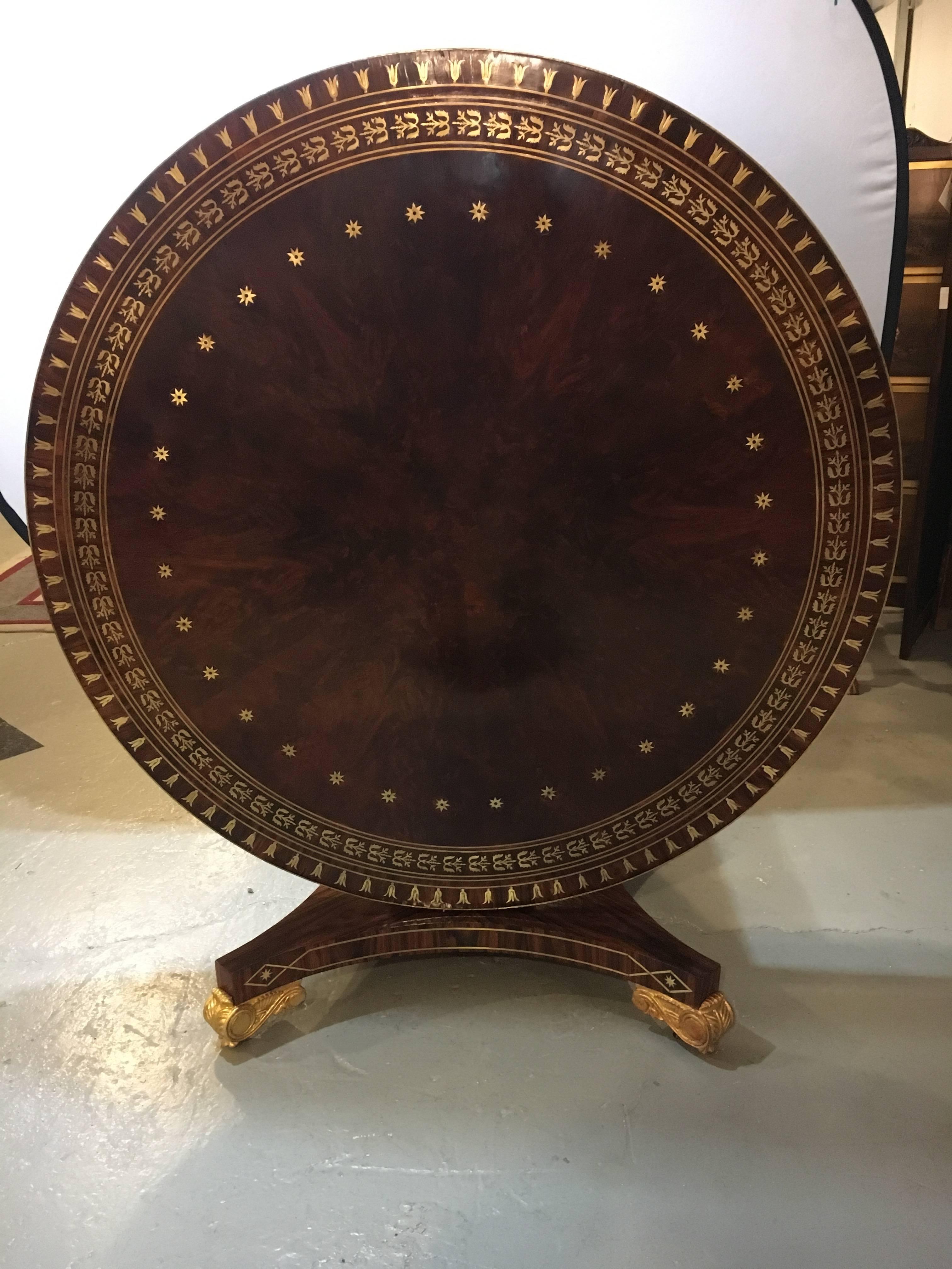 Late 19th-Early 20th Century Russian Neoclassical Boule Inlaid Centre Tilt Table For Sale 1