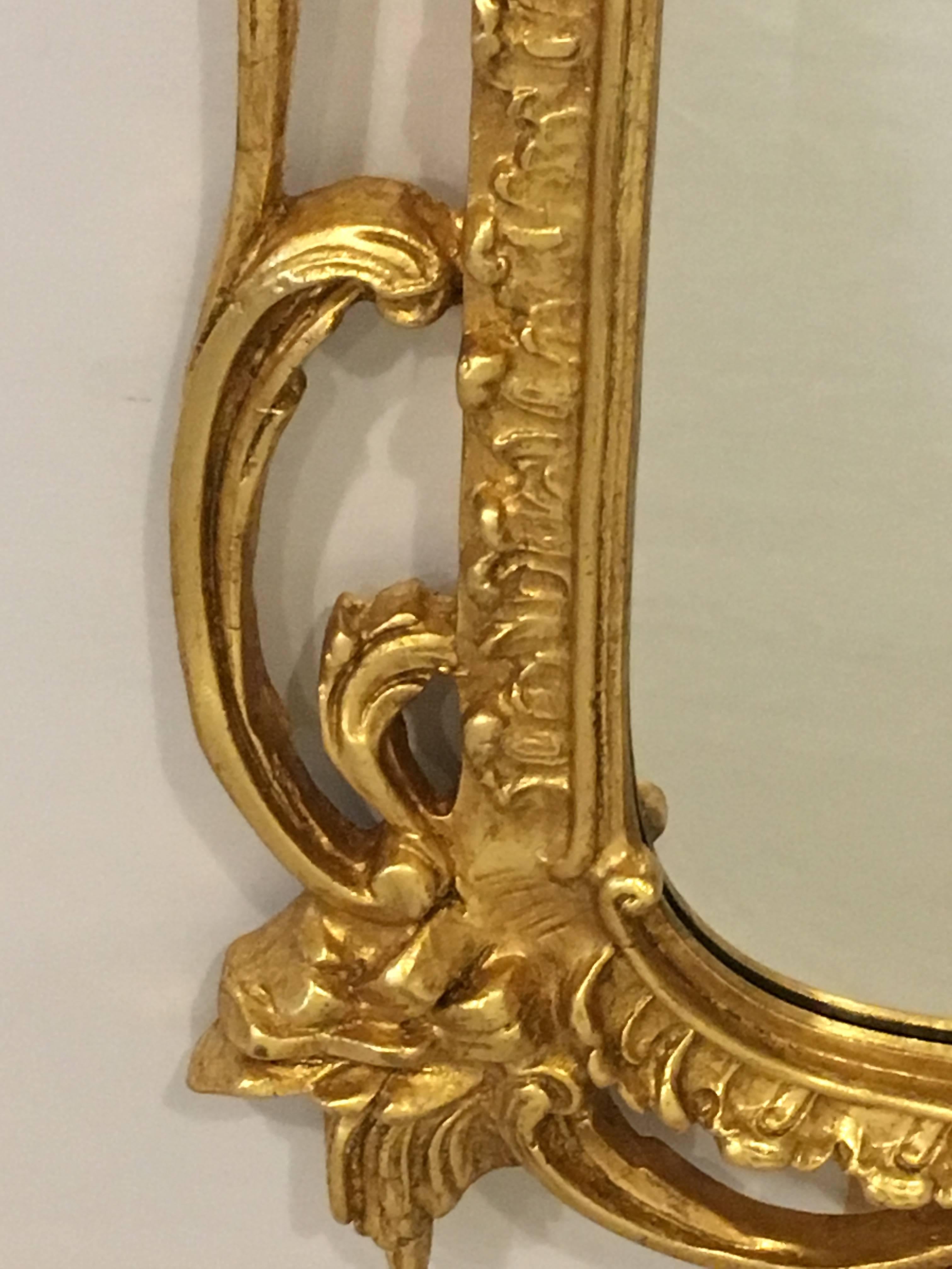 Pair of Giltwood Chippendale Styled Mirrors by Friedman Bros 2