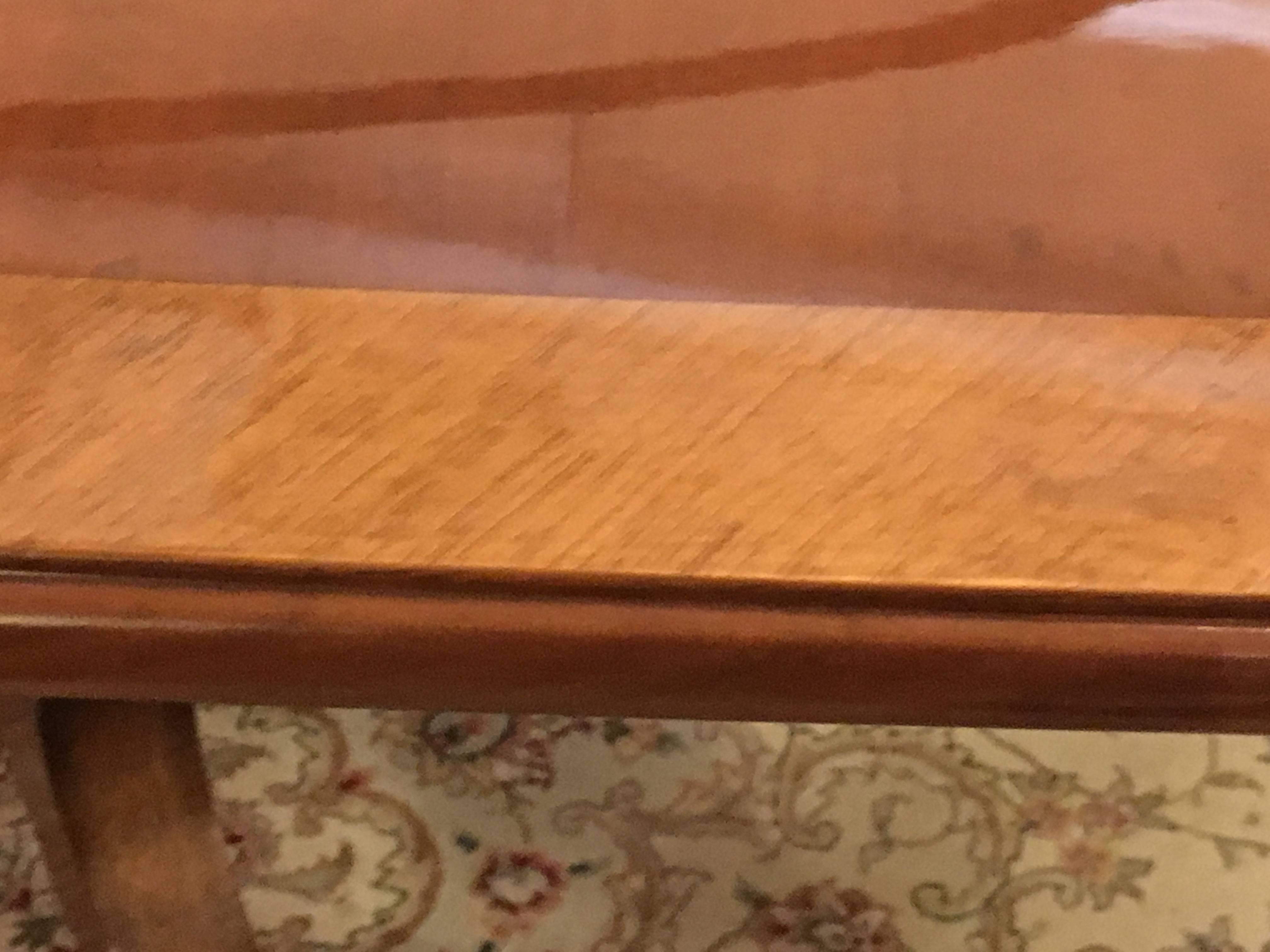 Georgian Style Mahogany Satinwood Banded Dining Table W Three Leaves 2