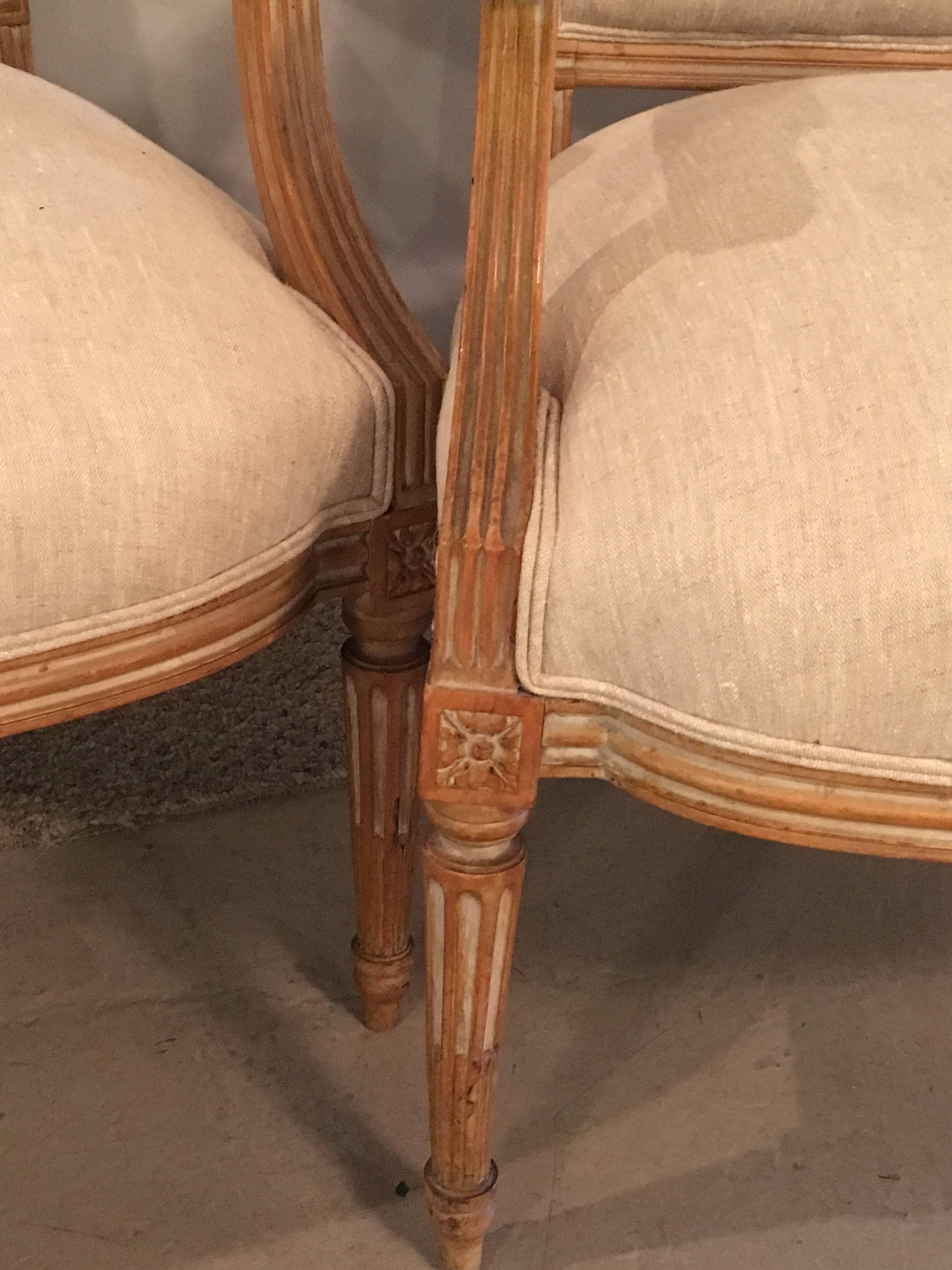 Pair of Maison Jansen Louis XVI Style Fauteuil or Armchairs In Good Condition In Stamford, CT