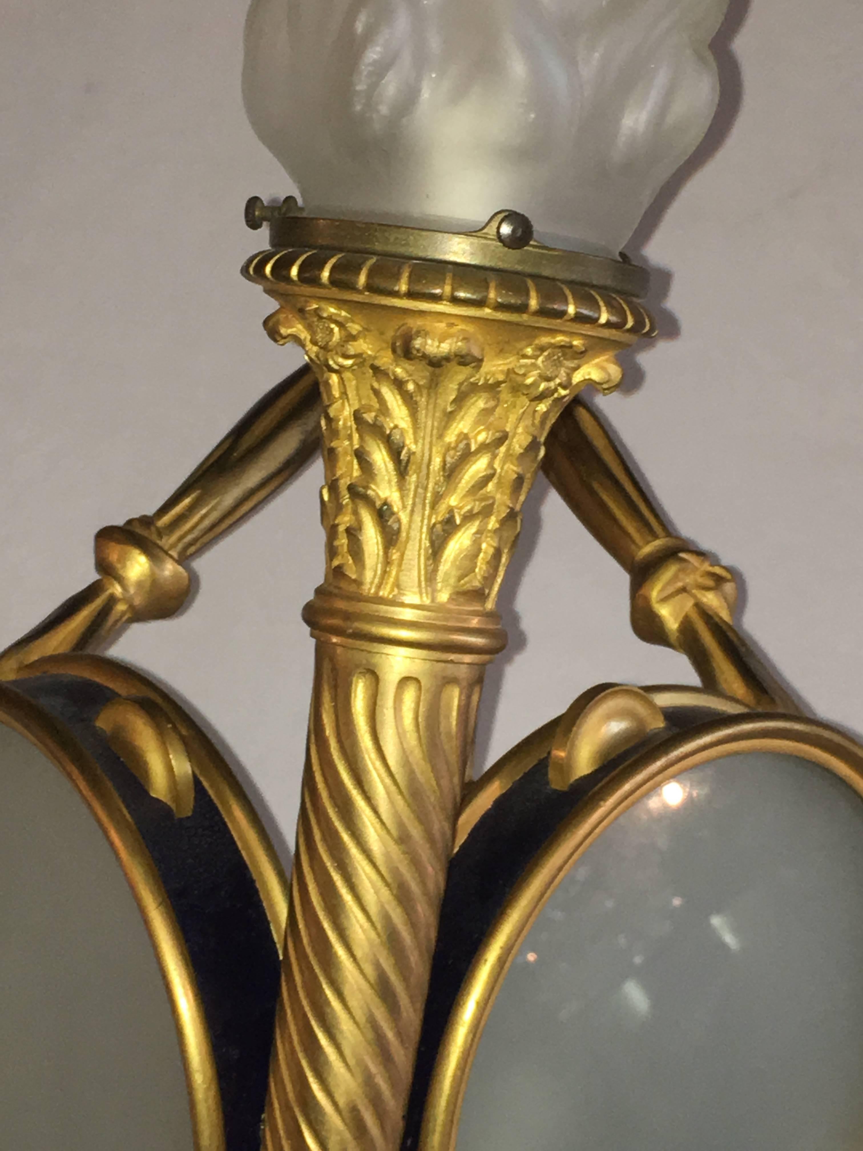 19th Century Louis XVI Style Dore Bronze Chandelier 4