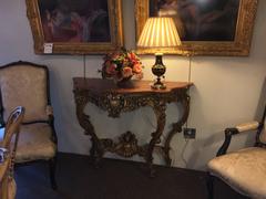 Stamped Jansen French Rococo Style Marble Top Console