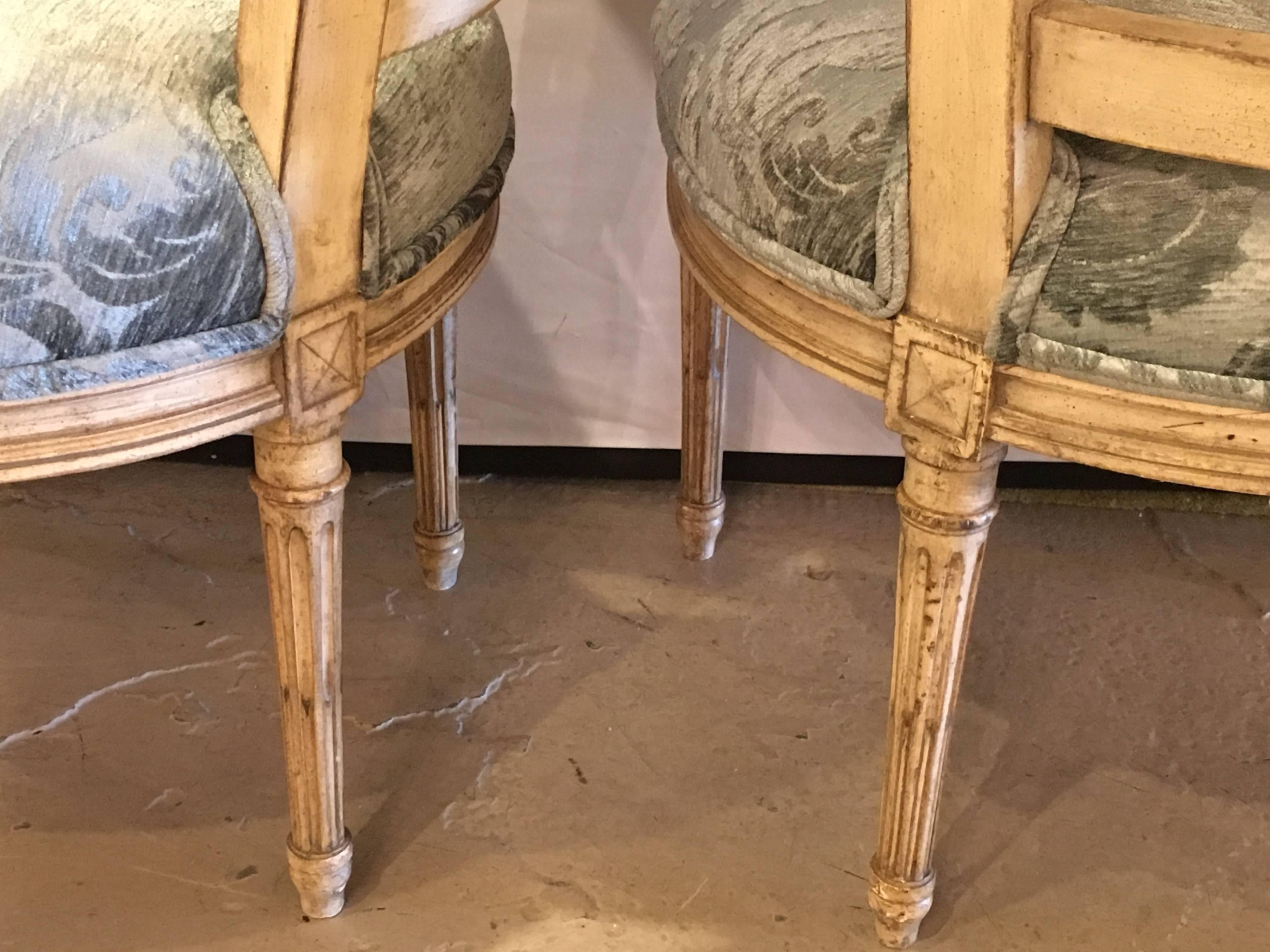 Pair of Jansen Louis XVI Style Chairs In Good Condition In Stamford, CT