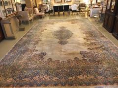 Monumental Signed Kirman Carpet