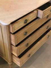 Jansen Bleached Wood Marble-Top Louis XVI Style Chest Commode