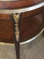 Louis XVI, Round Gueridons, Satinwood, Bronze, Rams Motif, France, 1940s