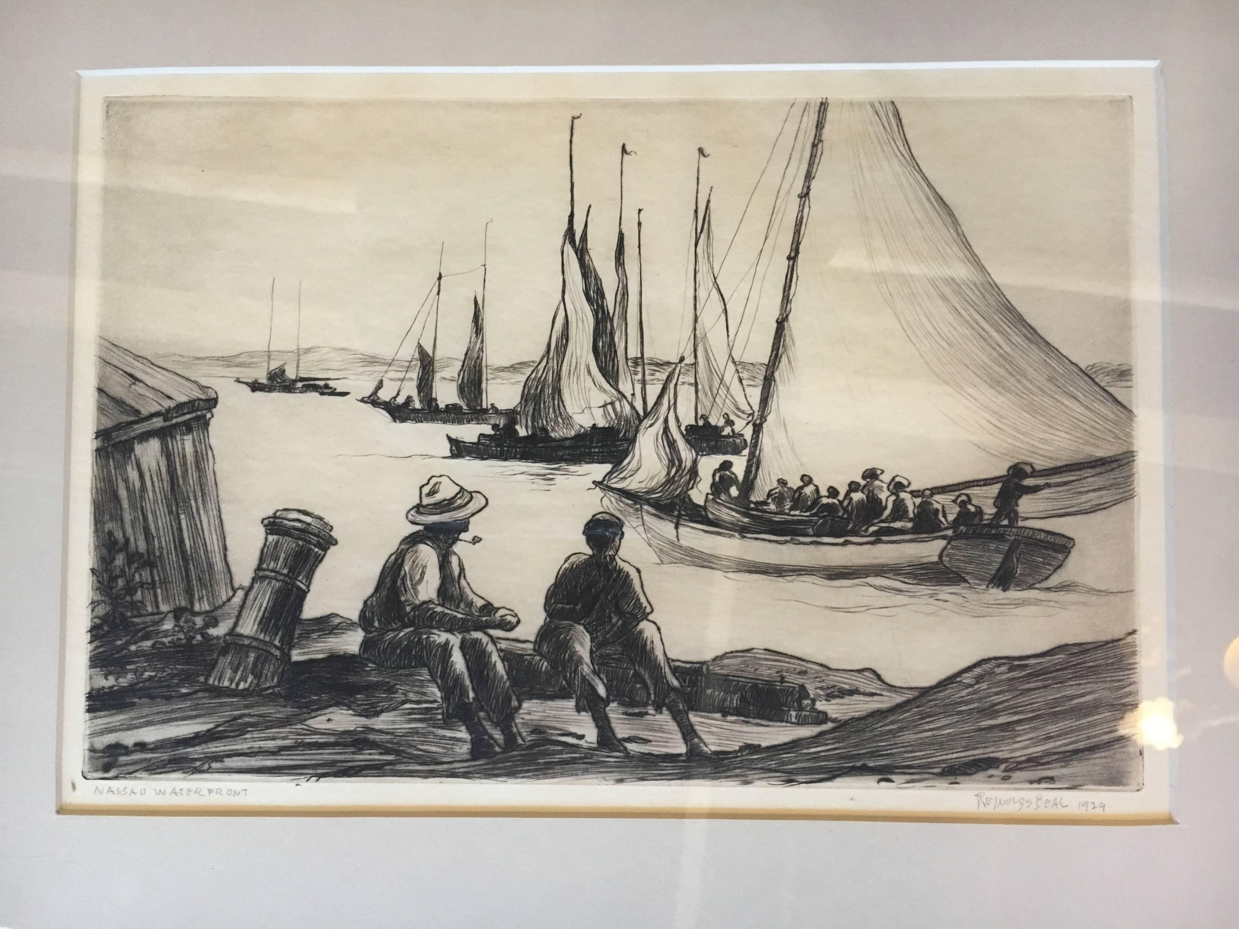 Reynolds Beal drawing. 

Reynolds Beal (October 11, 1866 -December 18, 1951) was an American Impressionist and Modernist artist. Unframed 8.5 by 12. This piece is finely matted. From a Fine NJ Estate. 

The elder brother of painter Gifford Beal,