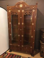 Antique Syrian Cabinet with Mother of Pearl, Mid-19th Century