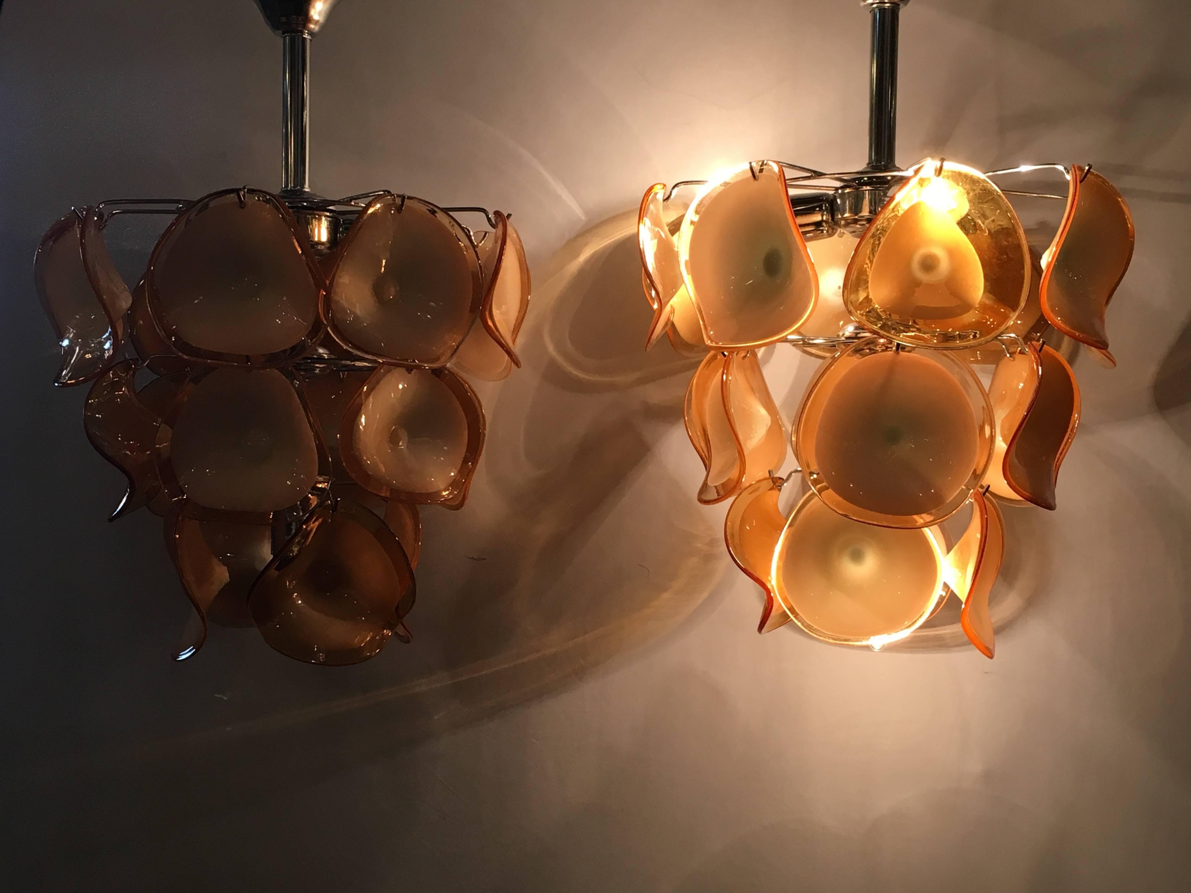 One of a Group of Murano Glass Circular Disk Ceiling Lights For Sale 2