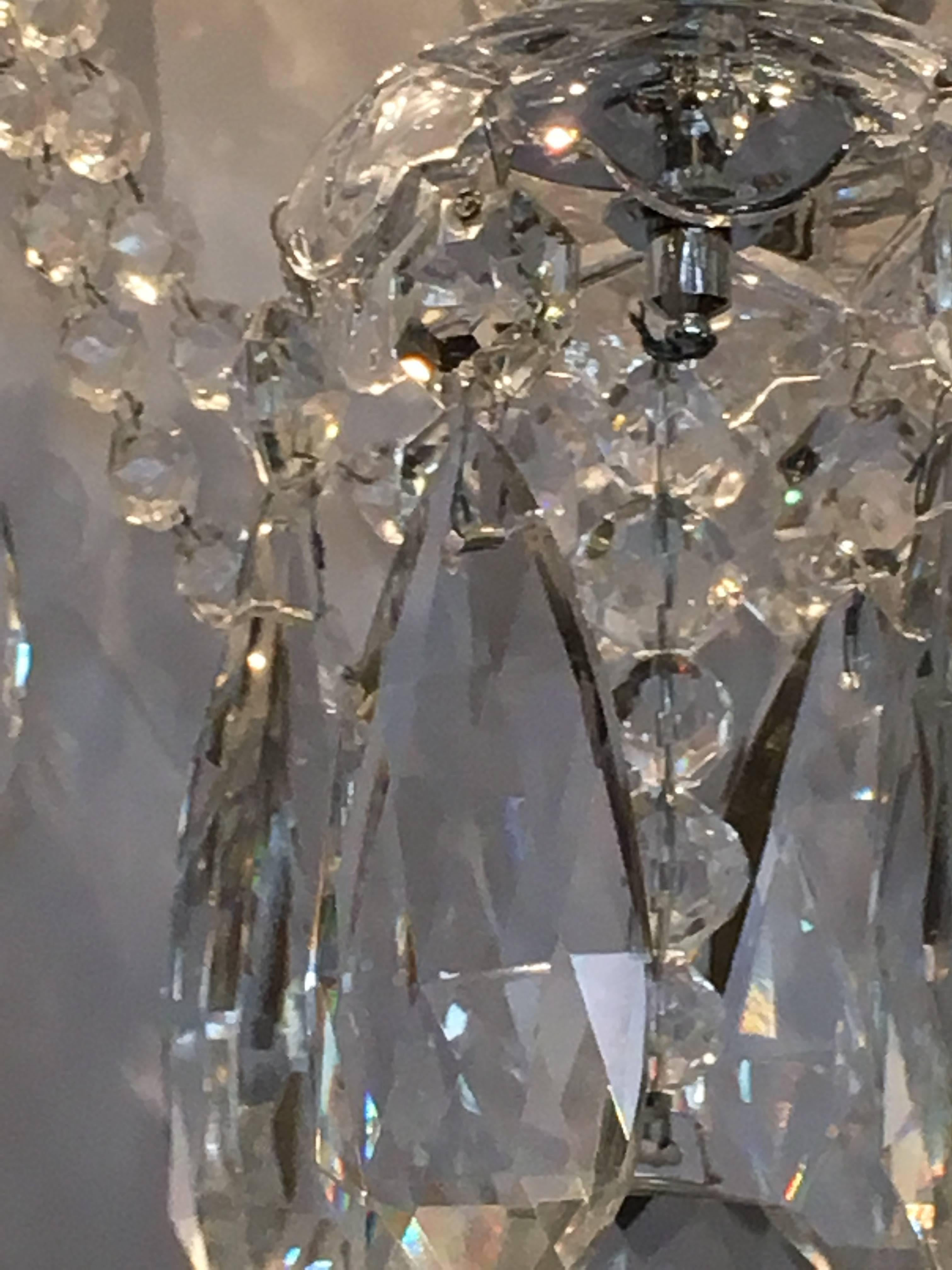20th Century Ten-Light Cut Crystal Georgian Style Chandelier