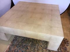 Palatial Karl Springer Style Linen Wrapped Coffee Table