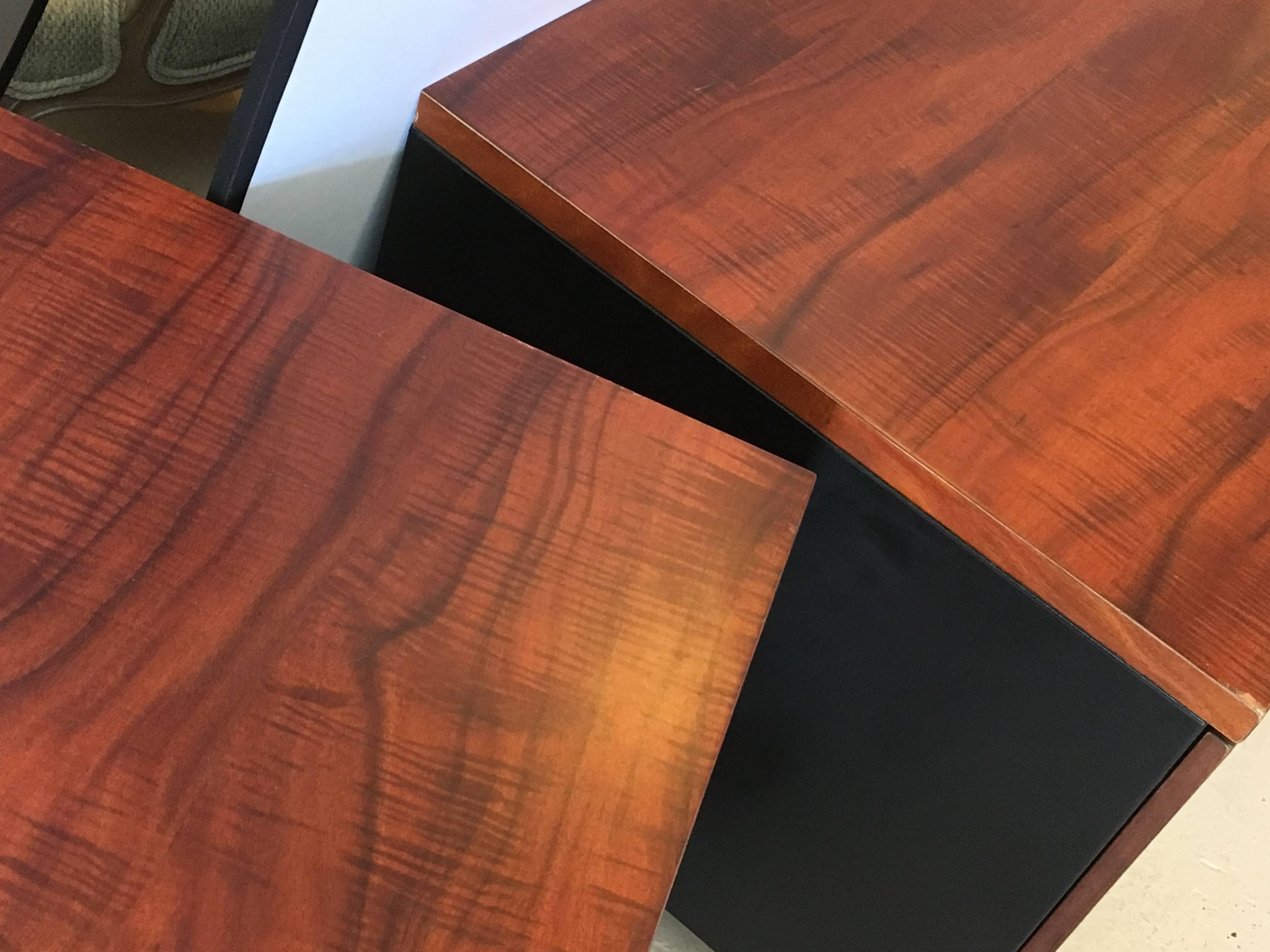 Pair of Mid-Century Modern Rosewood with Chrome Feet Chests 4