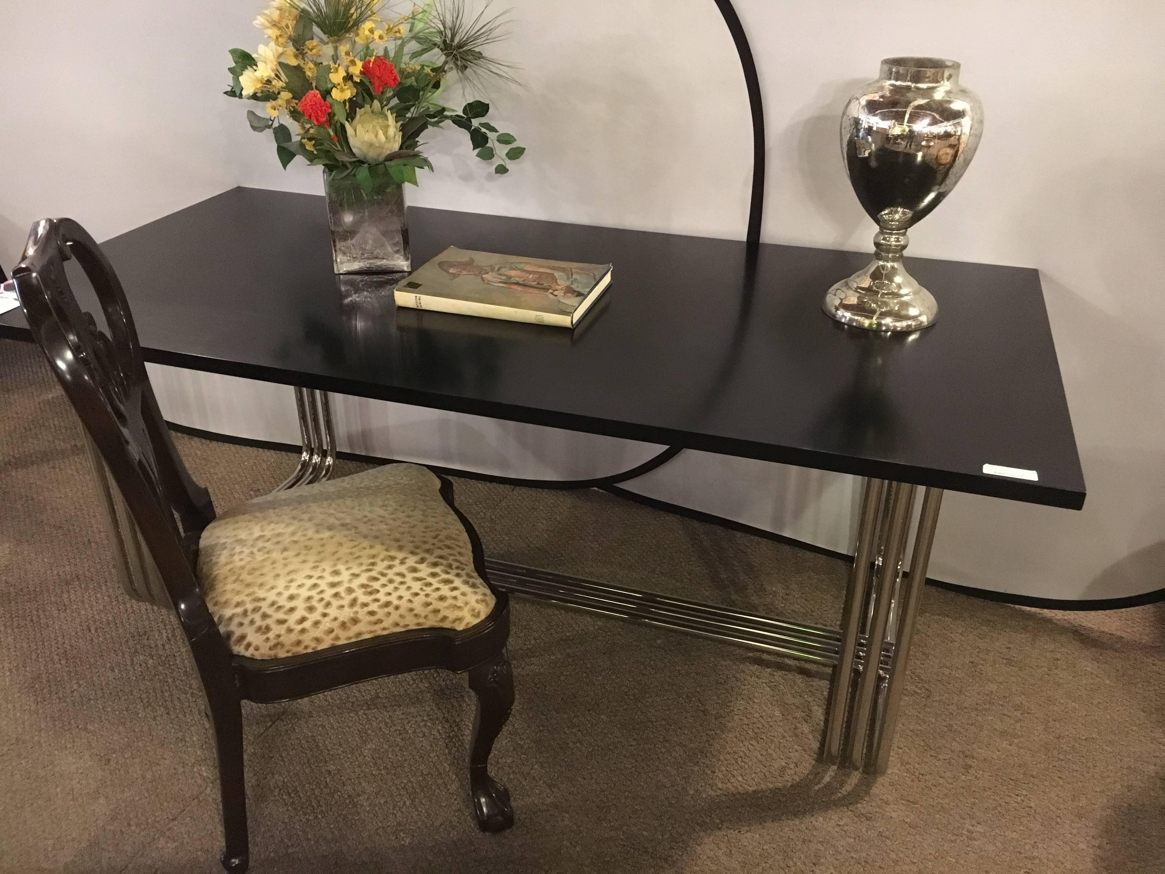 Art Deco Hollywood Regency Style Ralph Lauren Ebonized Dining Table or Desk