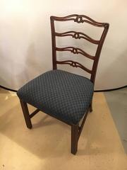 A Pair of  1930s Mahogany Georgian Style Ladder Back Dining Chairs