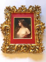 Palatial Porcelain Plaque, circa 1900 KPM Signed of a Beautiful Maiden