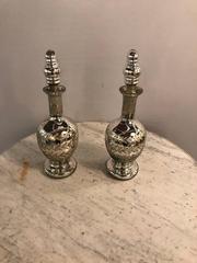 Pair of Mercury Glass Decanters