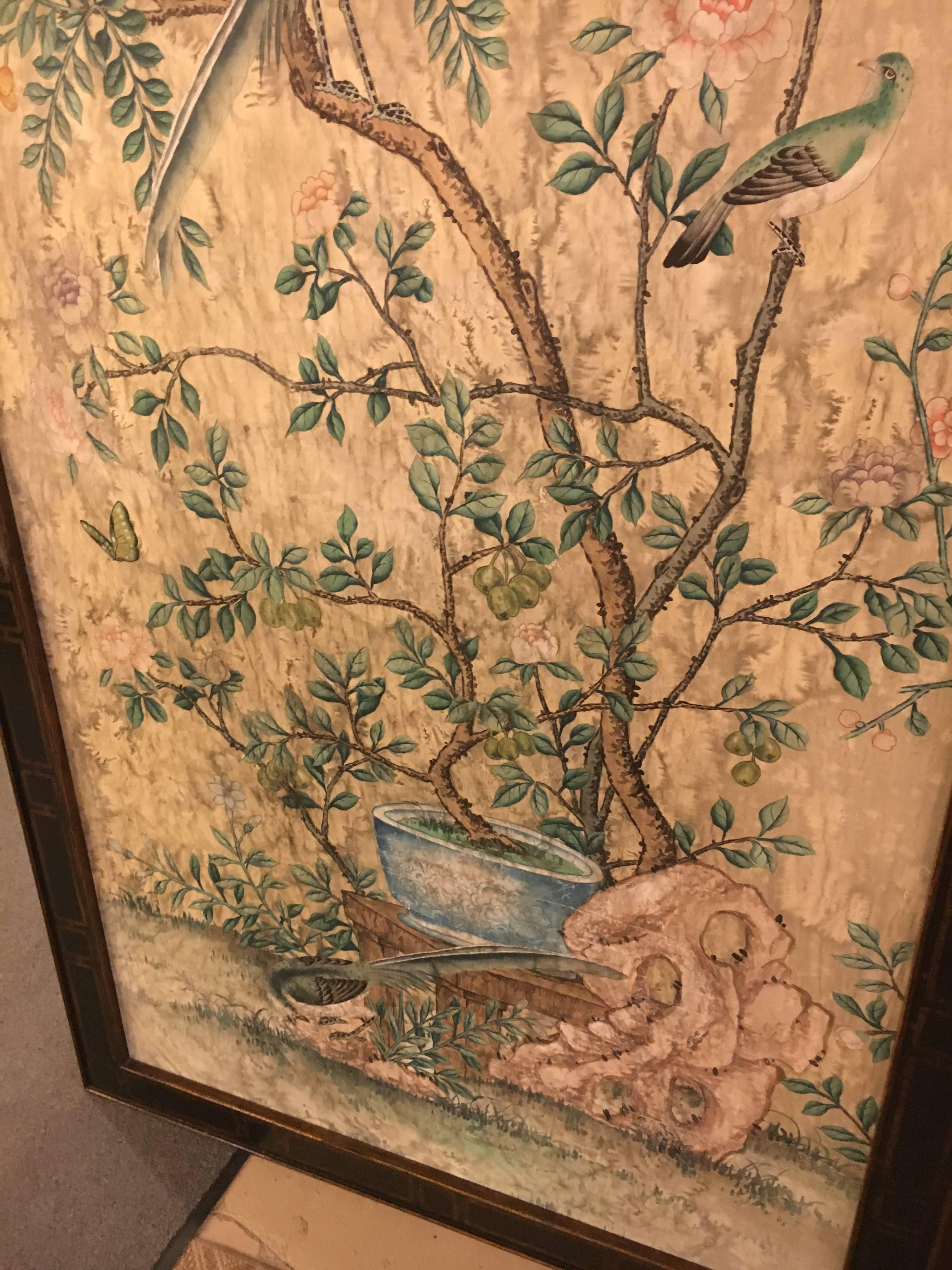 Pair of Monumental Chinoiserie Wall Panels by Dessin Fournir 3