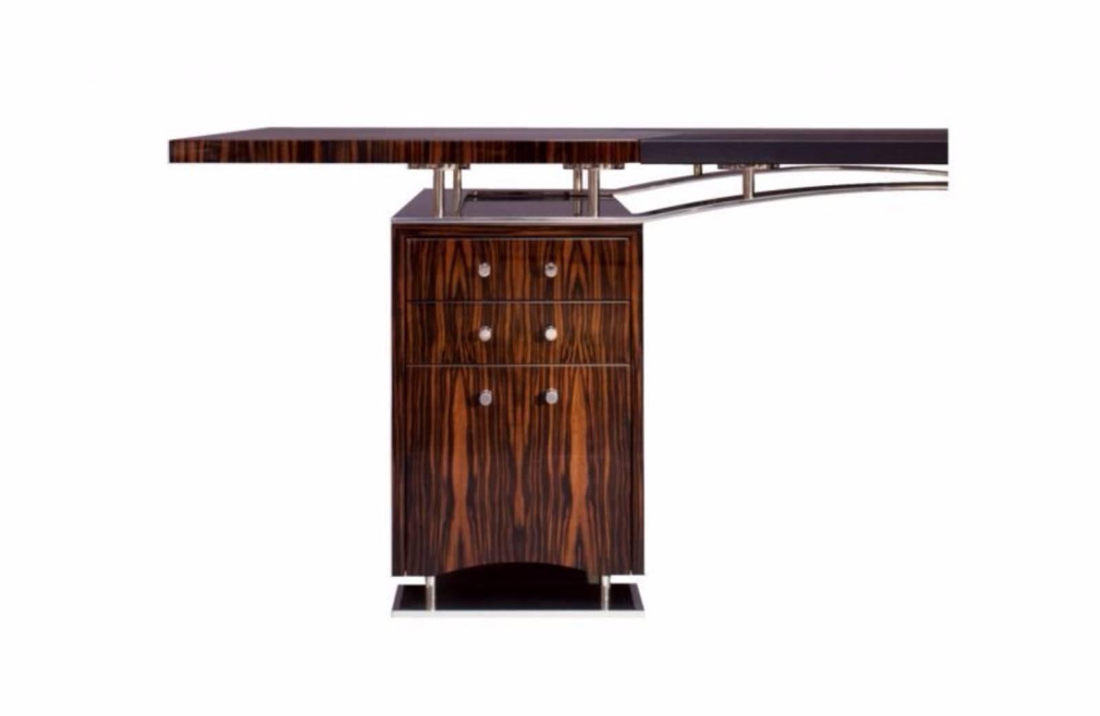 This is simply the most beautiful desk I have ever owned and I have owned hundreds of desks. Dakota Jackson French polished ebony Macassar Art Deco style Executive desk. Partner’s desk model. Retails at 35K w taxes and shipping. Still in production