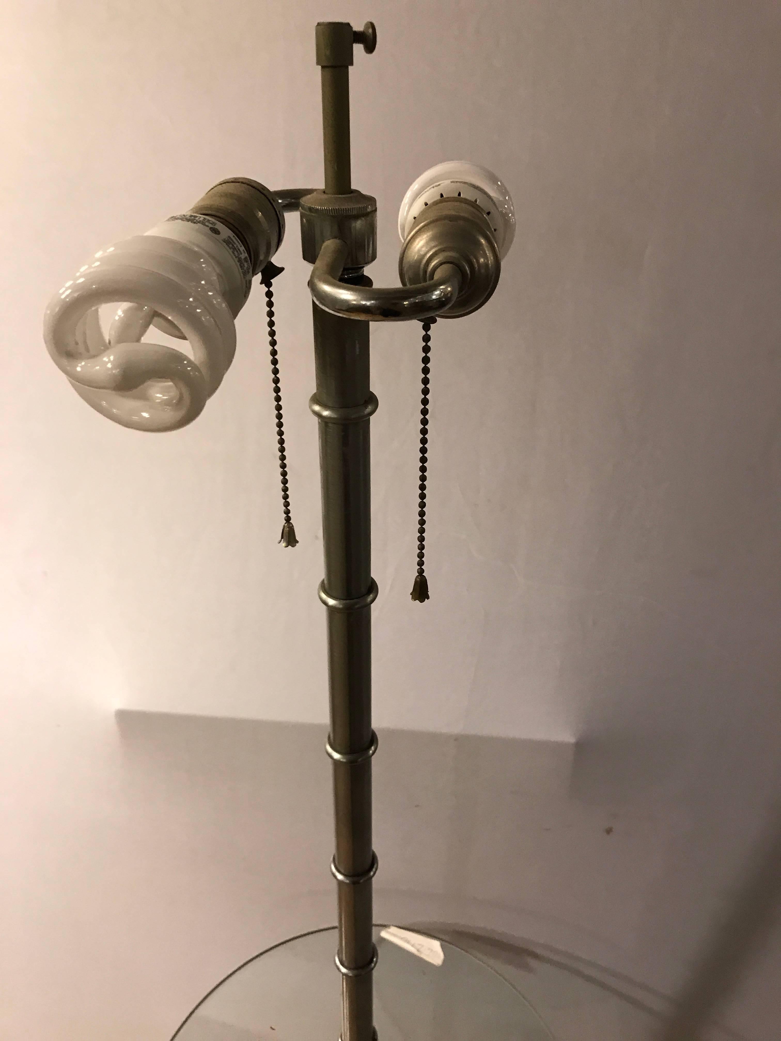 Stehlampe in Form eines Kunstbambuses, verchromt, Art déco (Mitte des 20. Jahrhunderts) im Angebot