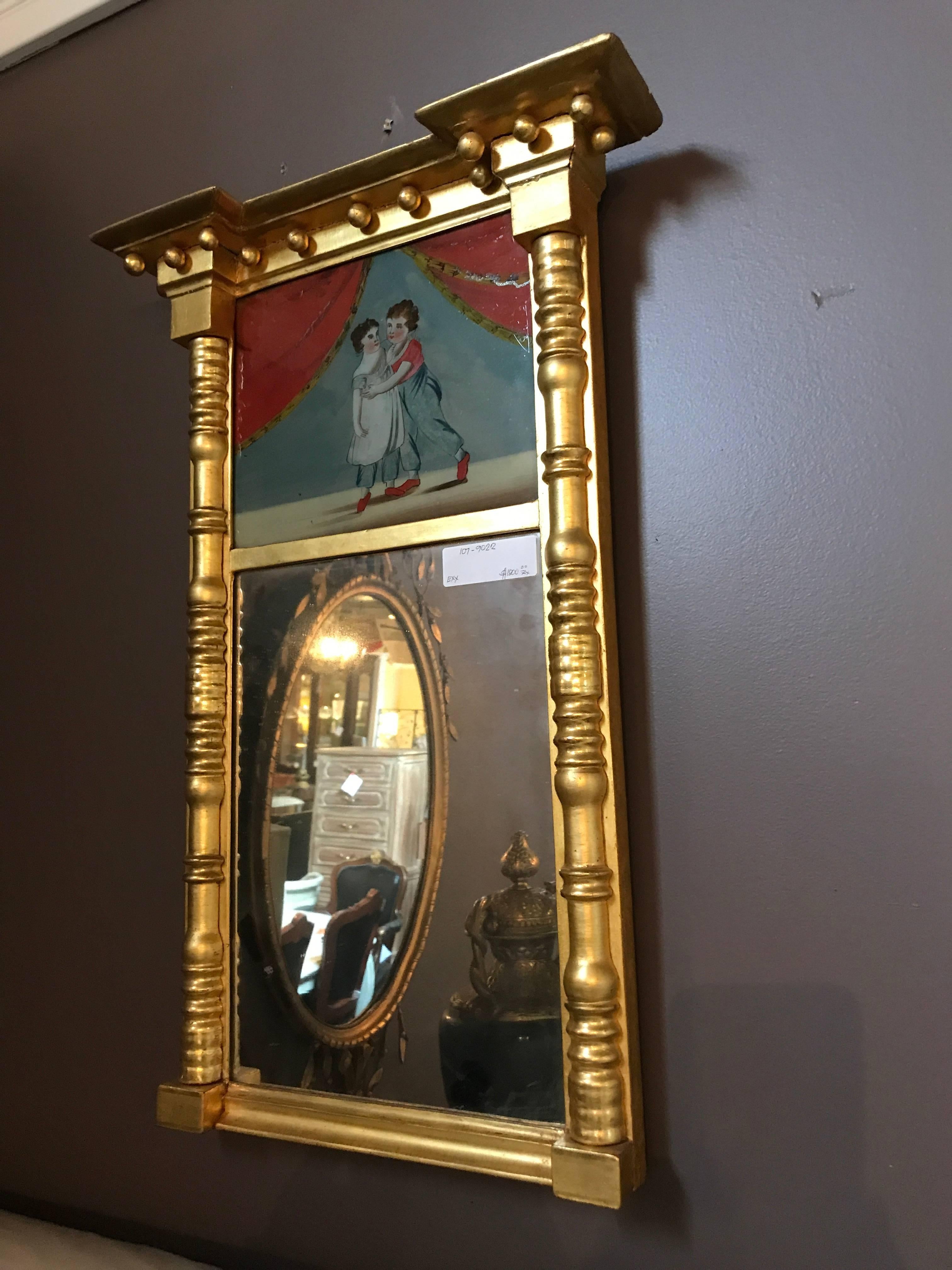 19th Century Federal Guild Gold Framed Wall Mirror For Sale 4